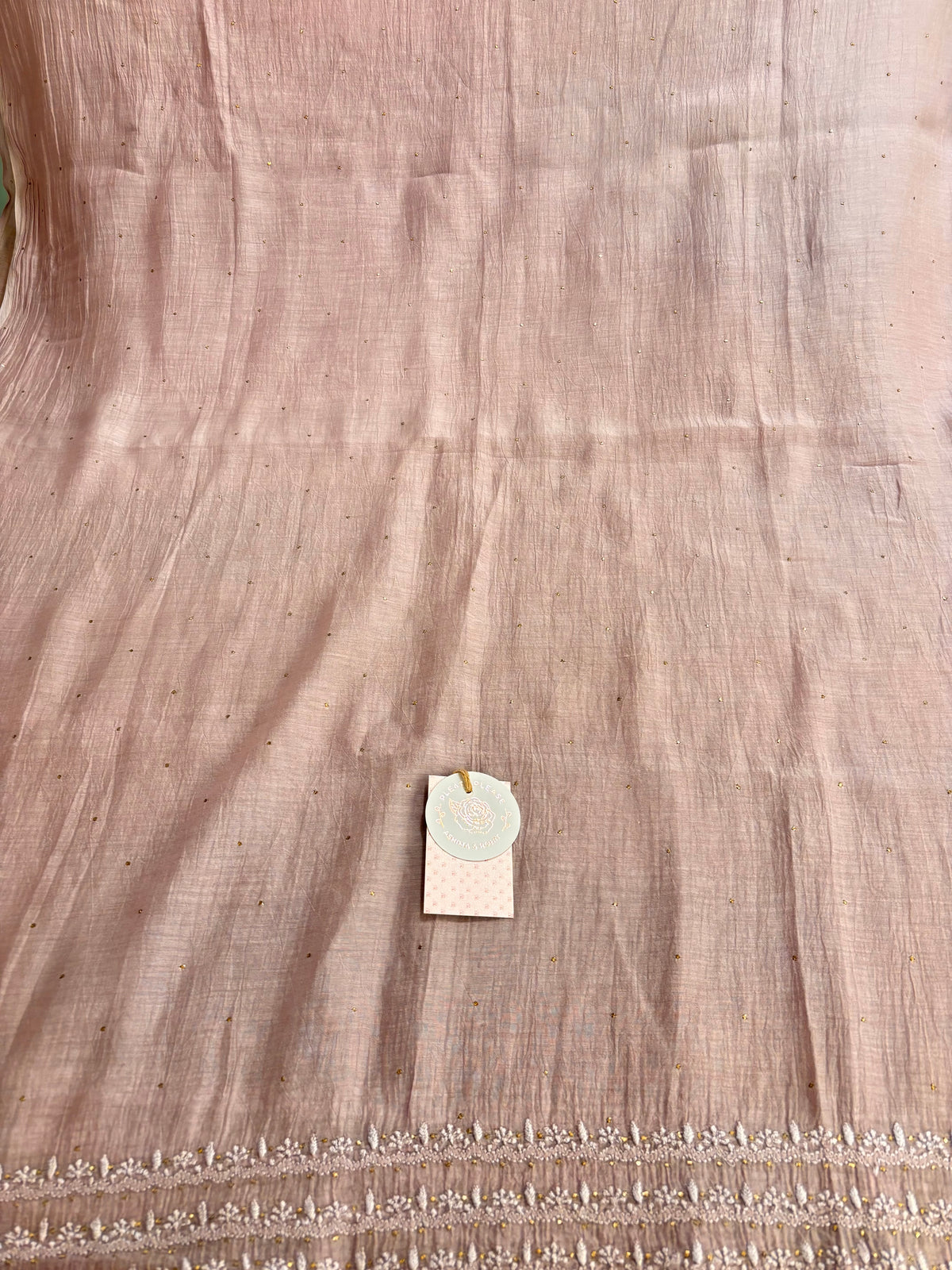 Dusty Mauve Chanderi Mul Chikankari Mukaish Kurta & Dupatta