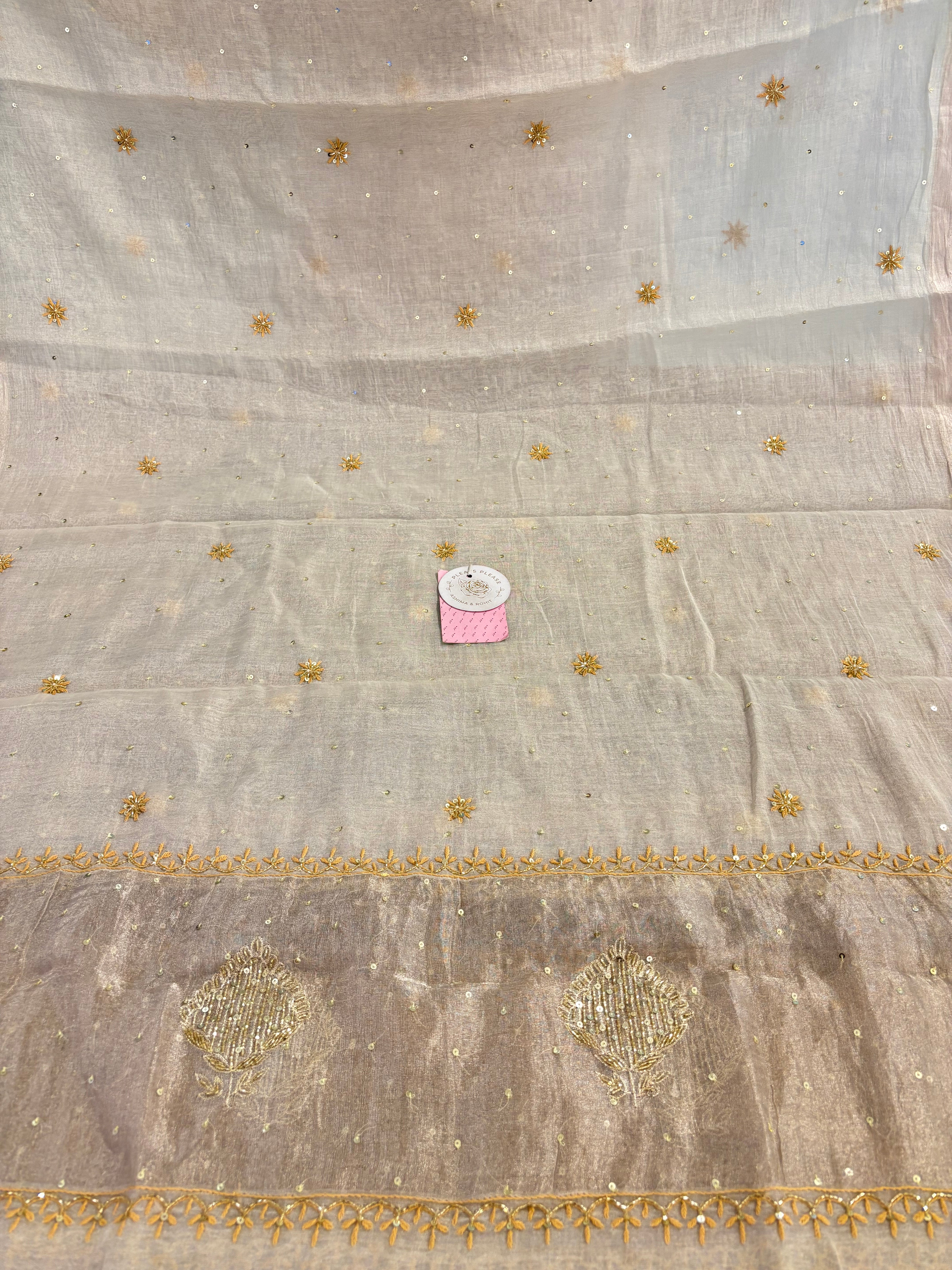 Dyeable Pearl Neckline Pure Tissue Chikankari A line Anarkali & Dupatta