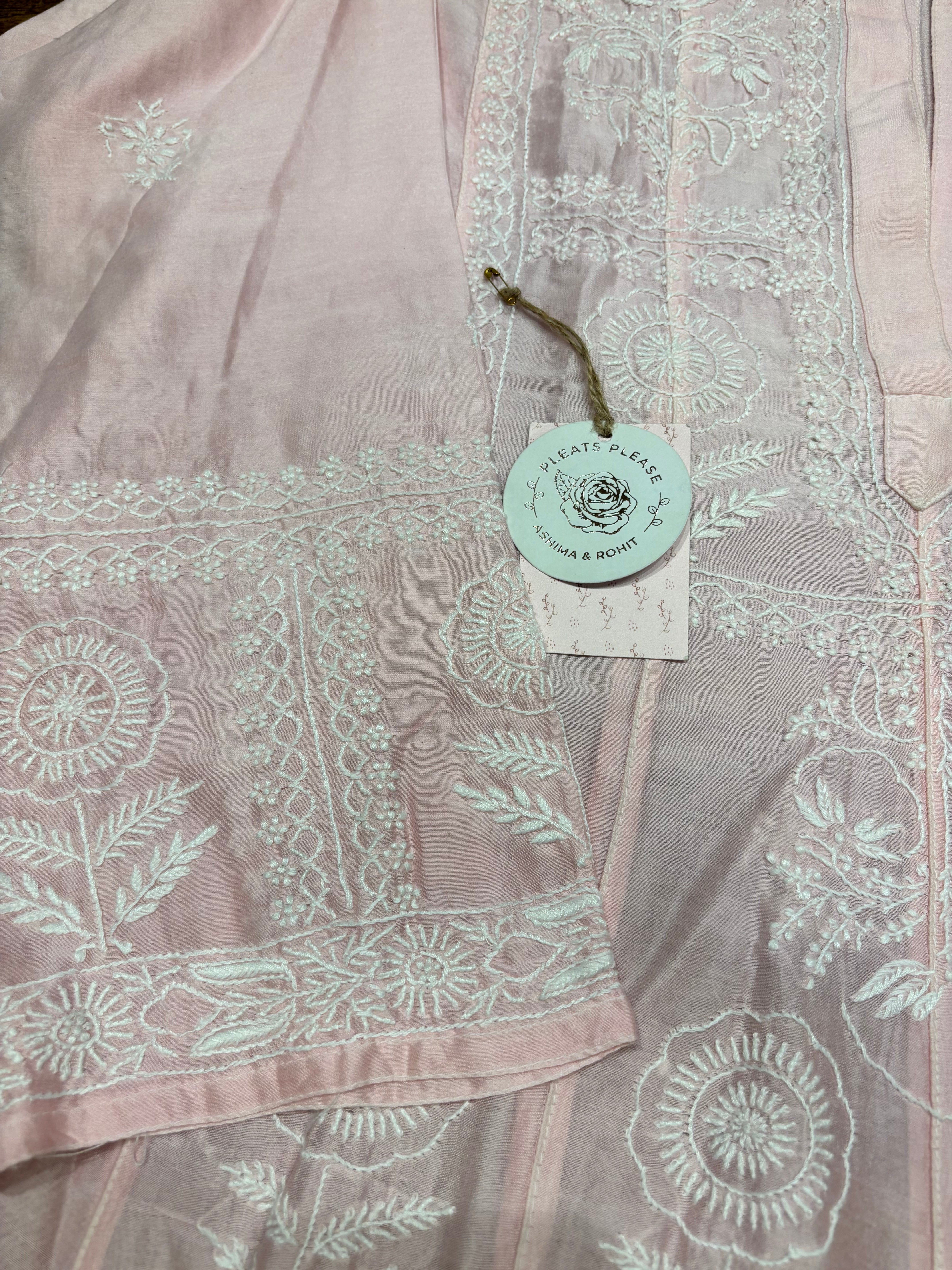 Blush Pink Chanderi Silk Anarkali