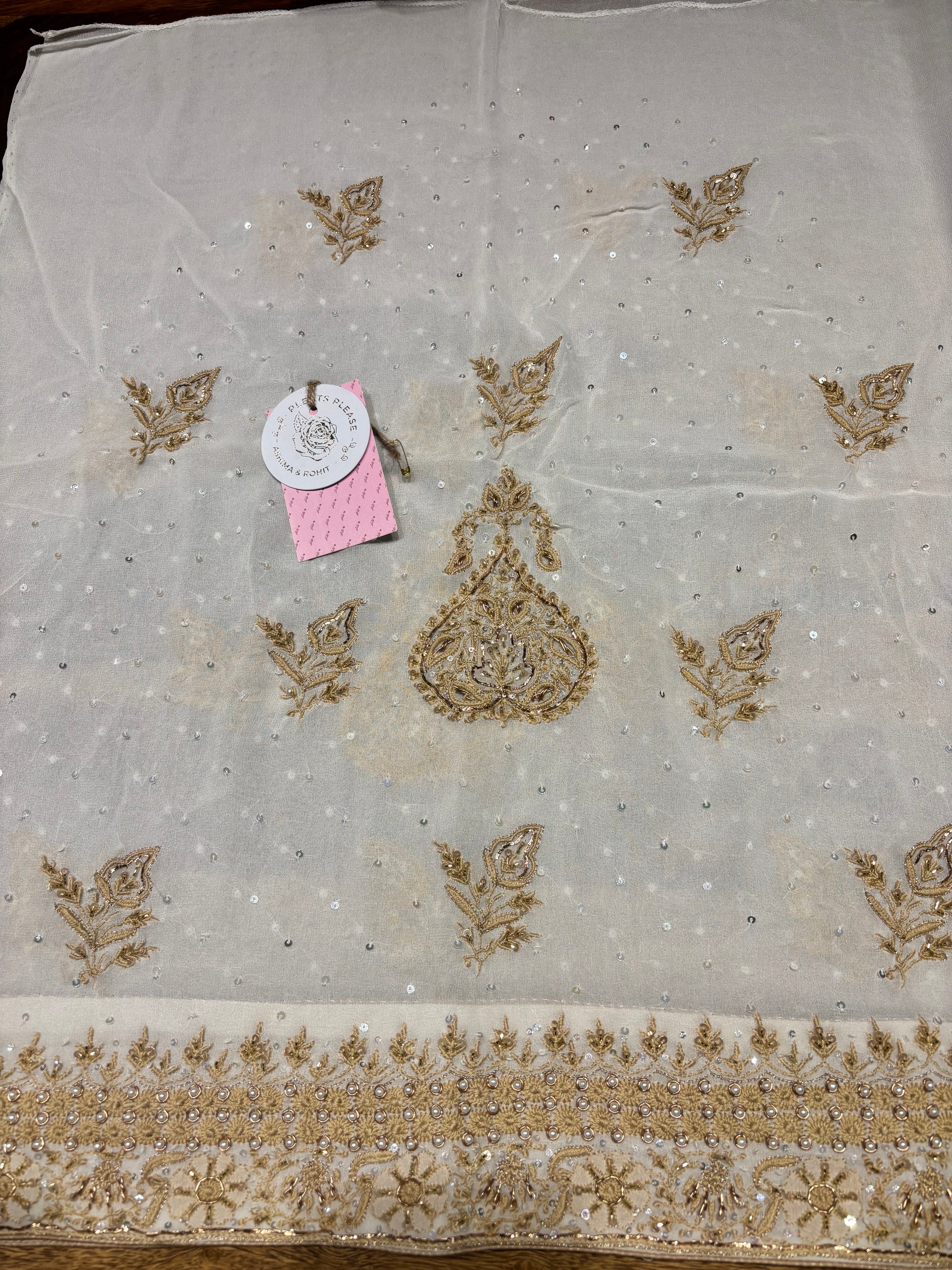 Dyeable Pure & Premium Georgette Chikankari Kurta & Dupatta Fabric