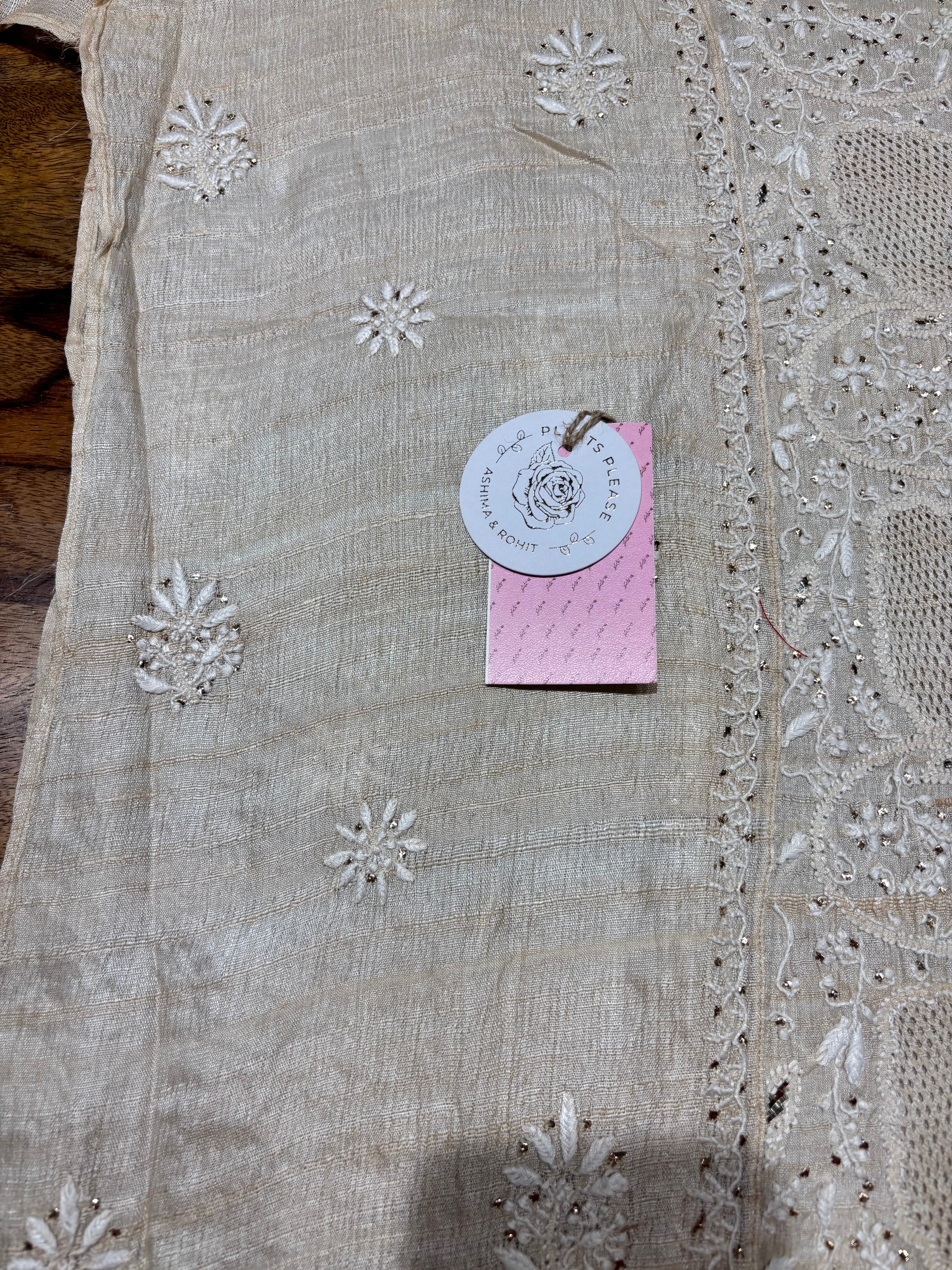 Dyeable Pure & Premium Tassar Silk Chikankari Kurta & Dupatta Set