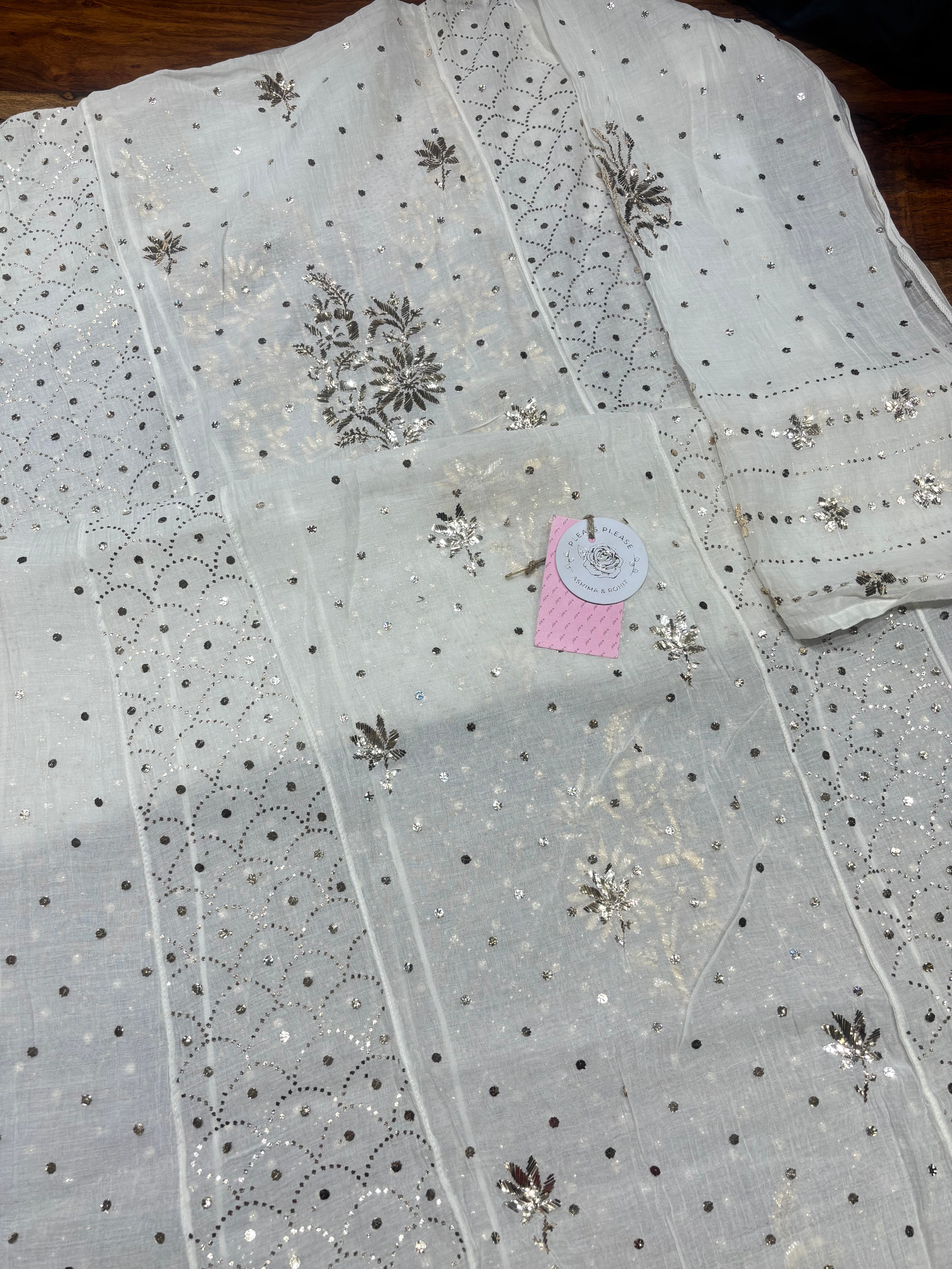 Dyeable Chanderi Mul Mukaish Anarkali & Dupatta Set