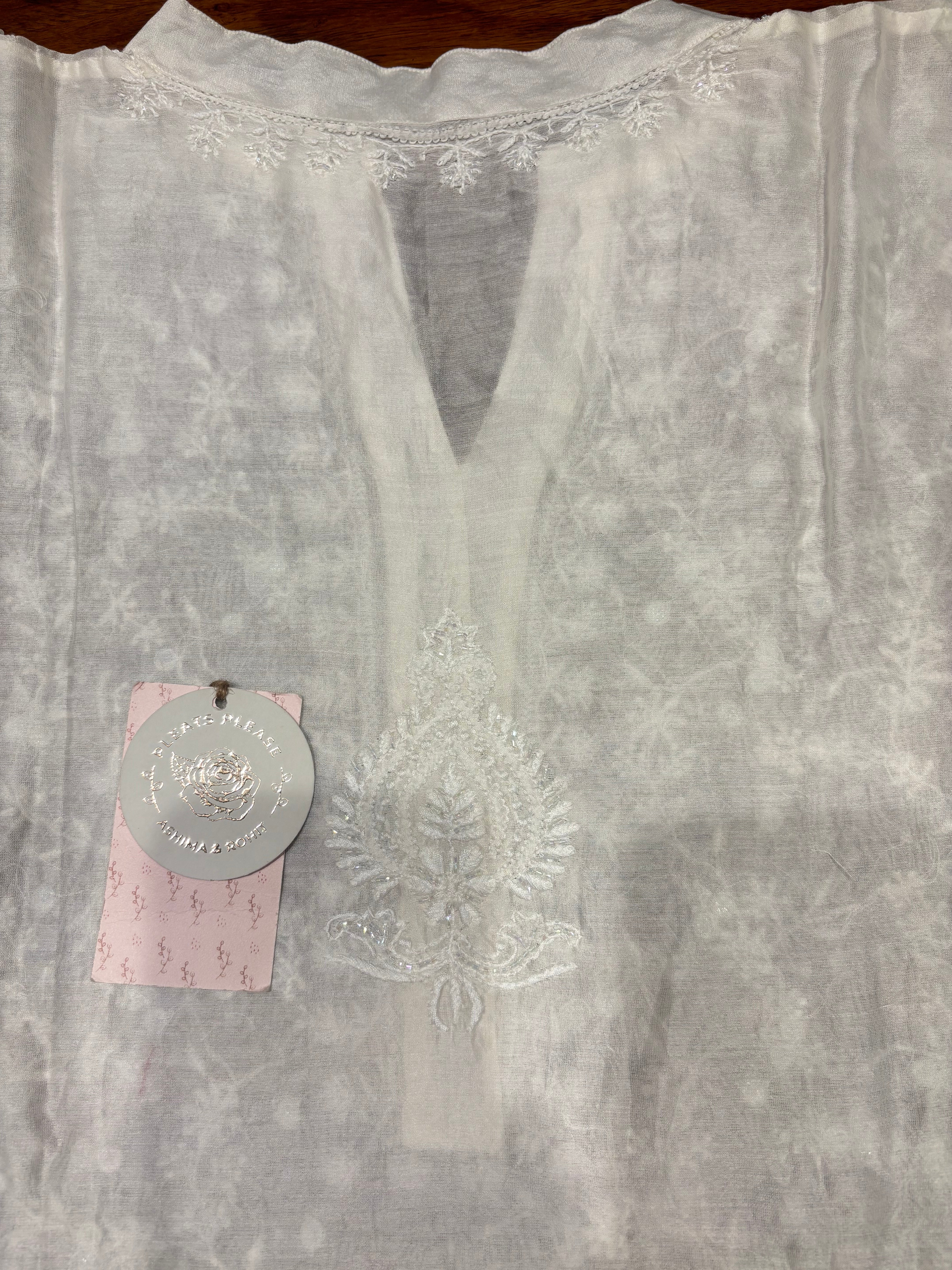 Dyeable Chanderi Silk Chikankari Co-ord Set