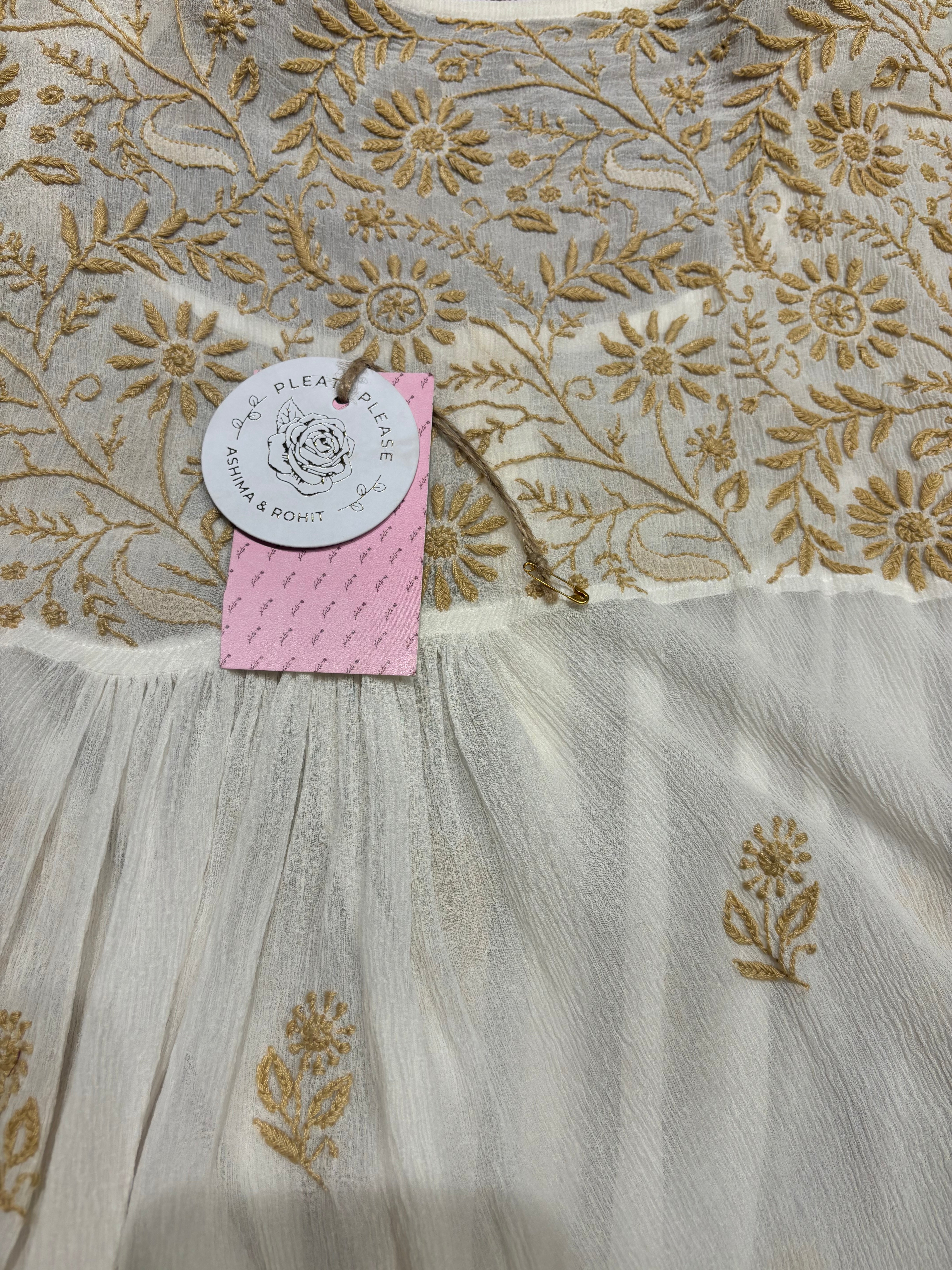 Dyeable Pure and Premium Chiffon Chikankari Top