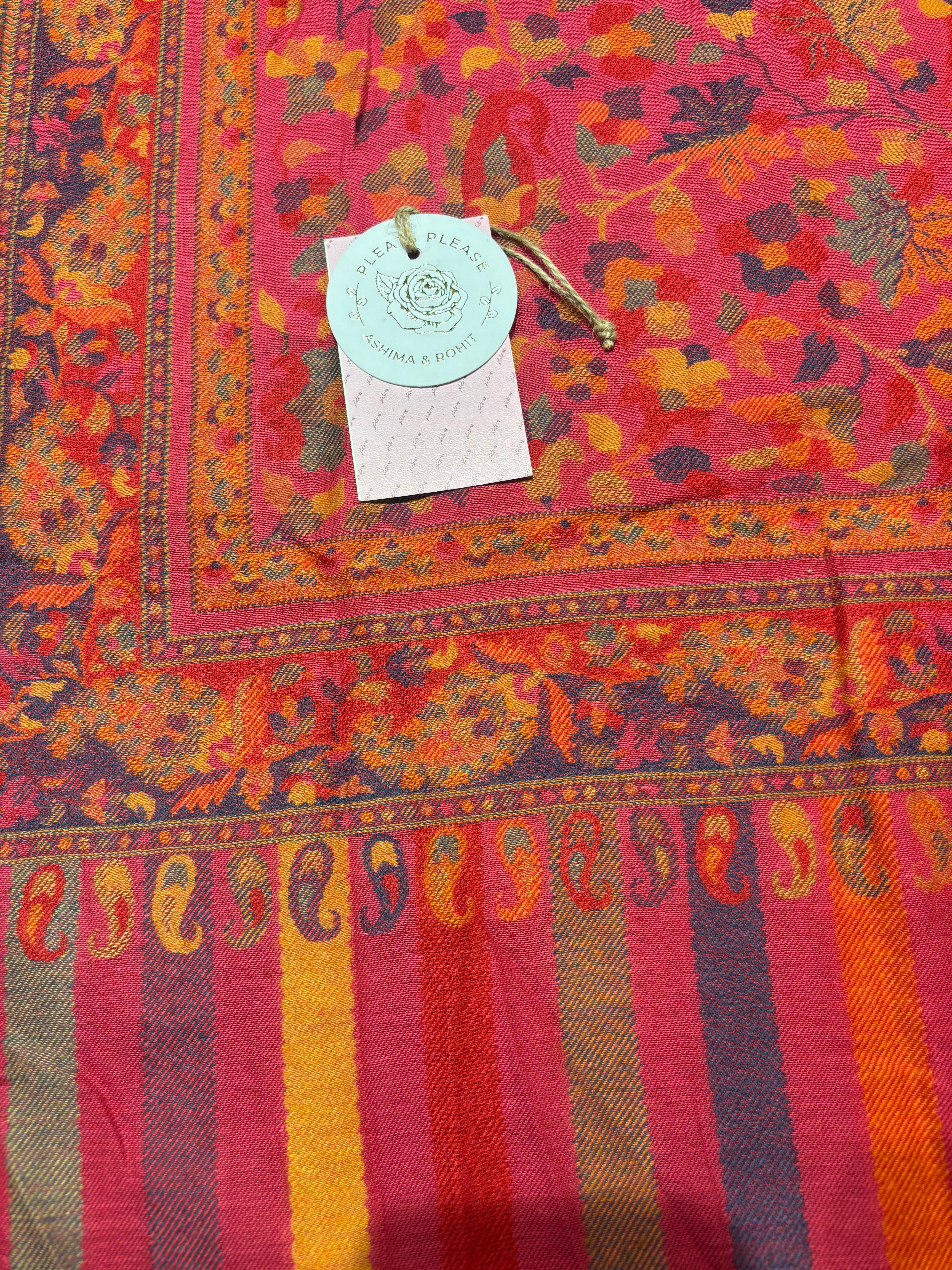 Crimson Red Cashmere Woolen Shawl