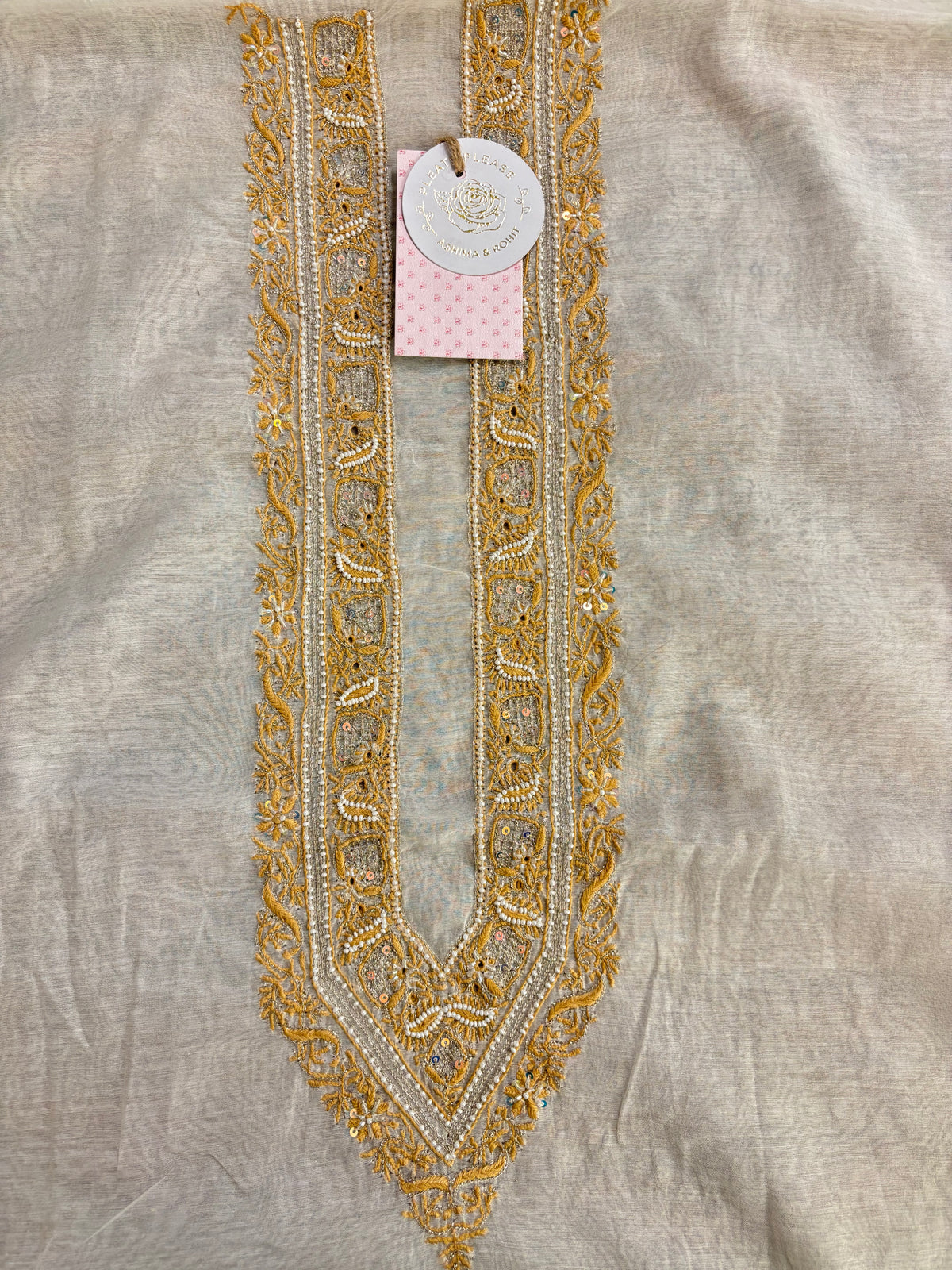 Dyeable Chanderi Silk Chikankari Men’s Kurta