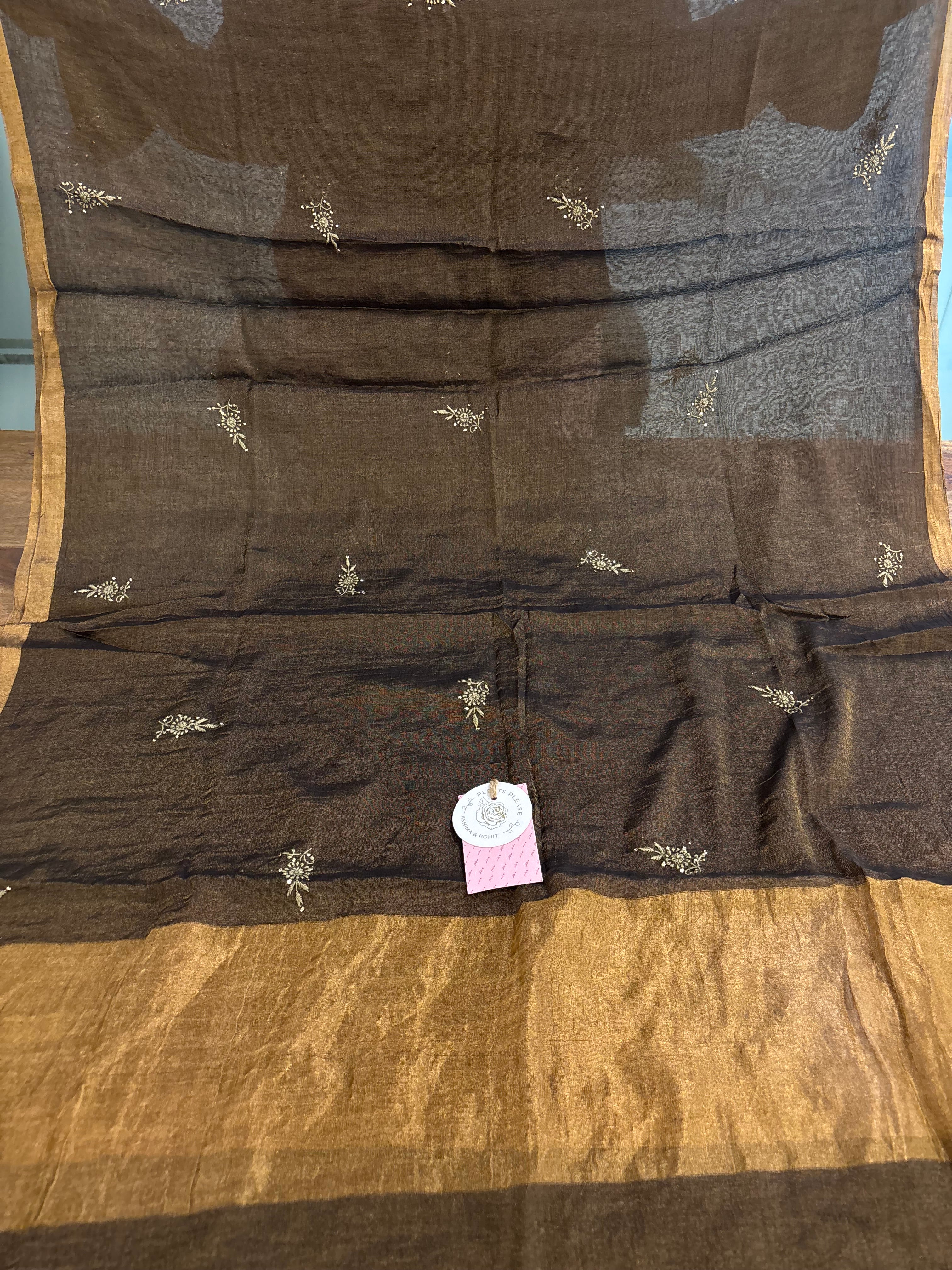Black Tissue Chikan Mukaish Kurta & Dupatta