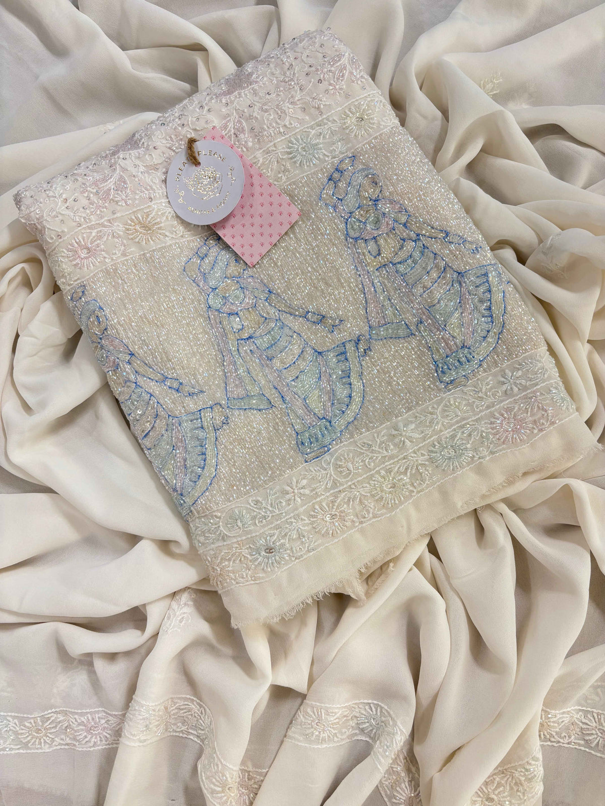Dyeable Pure & Premium Georgette Chikankari Kurta & Dupatta