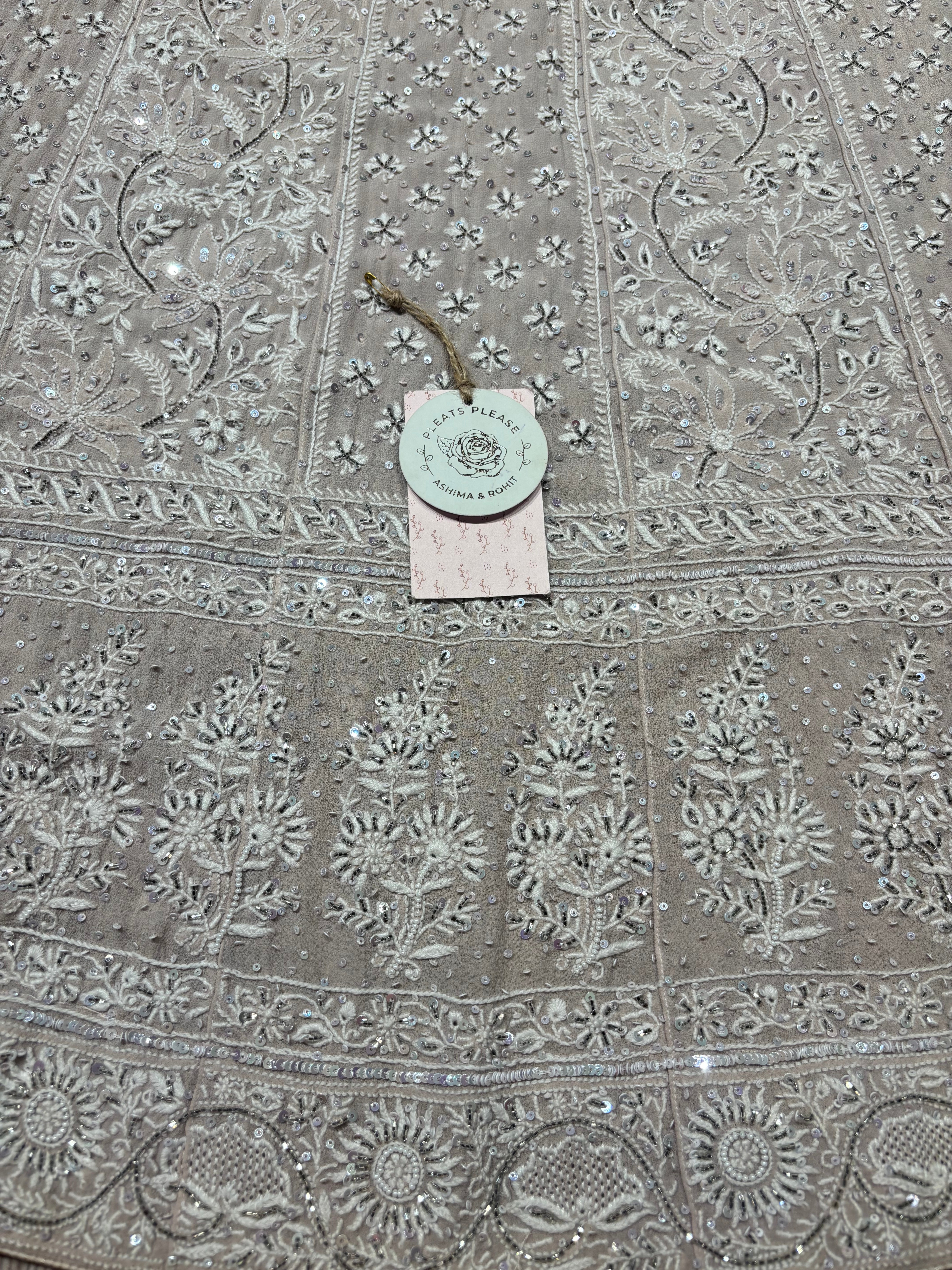 Coffee Mocha Pure And Premium Georgette Anarkali And Dupatta Set