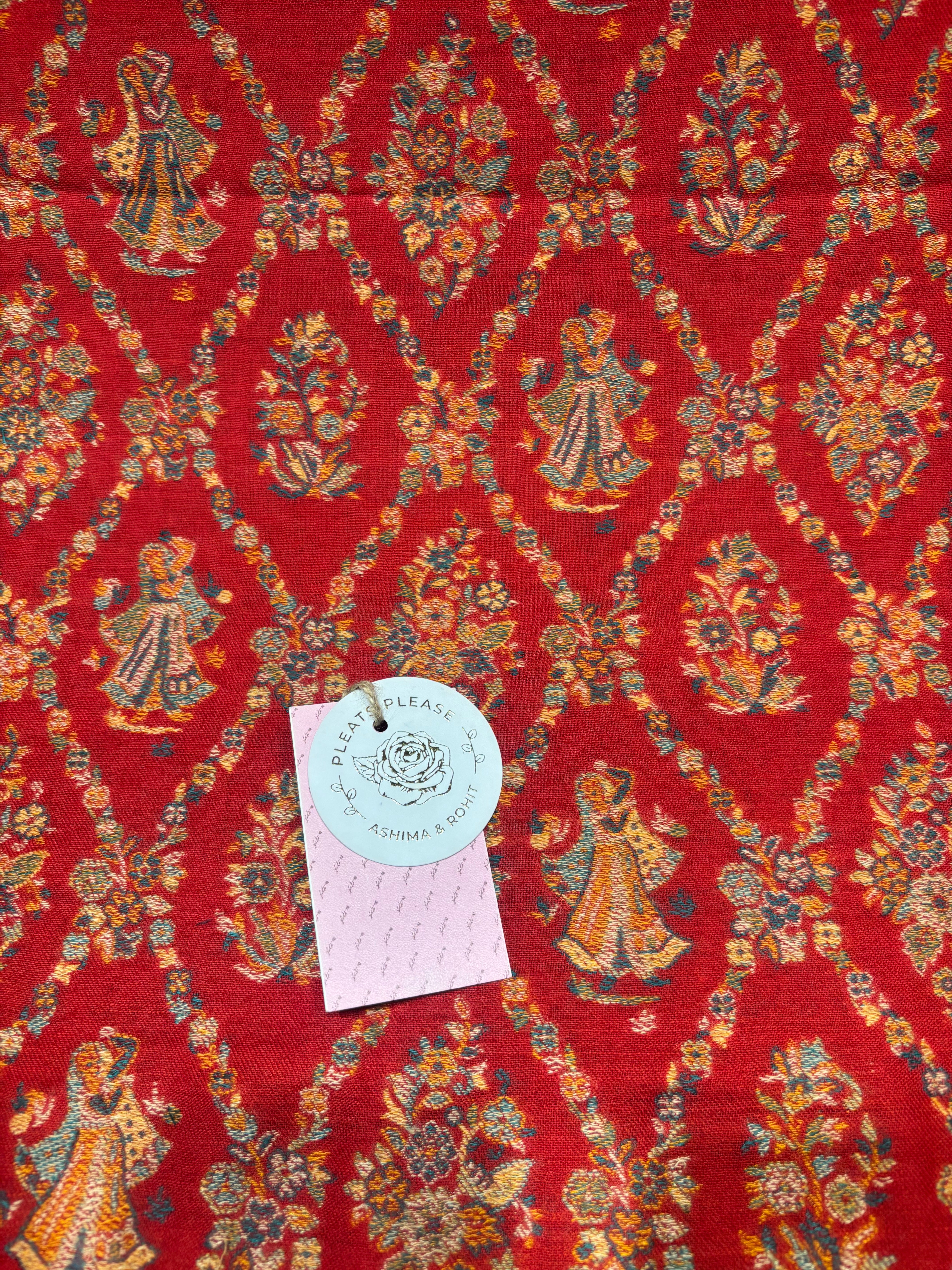 Red Cashmere Woolen Shawl