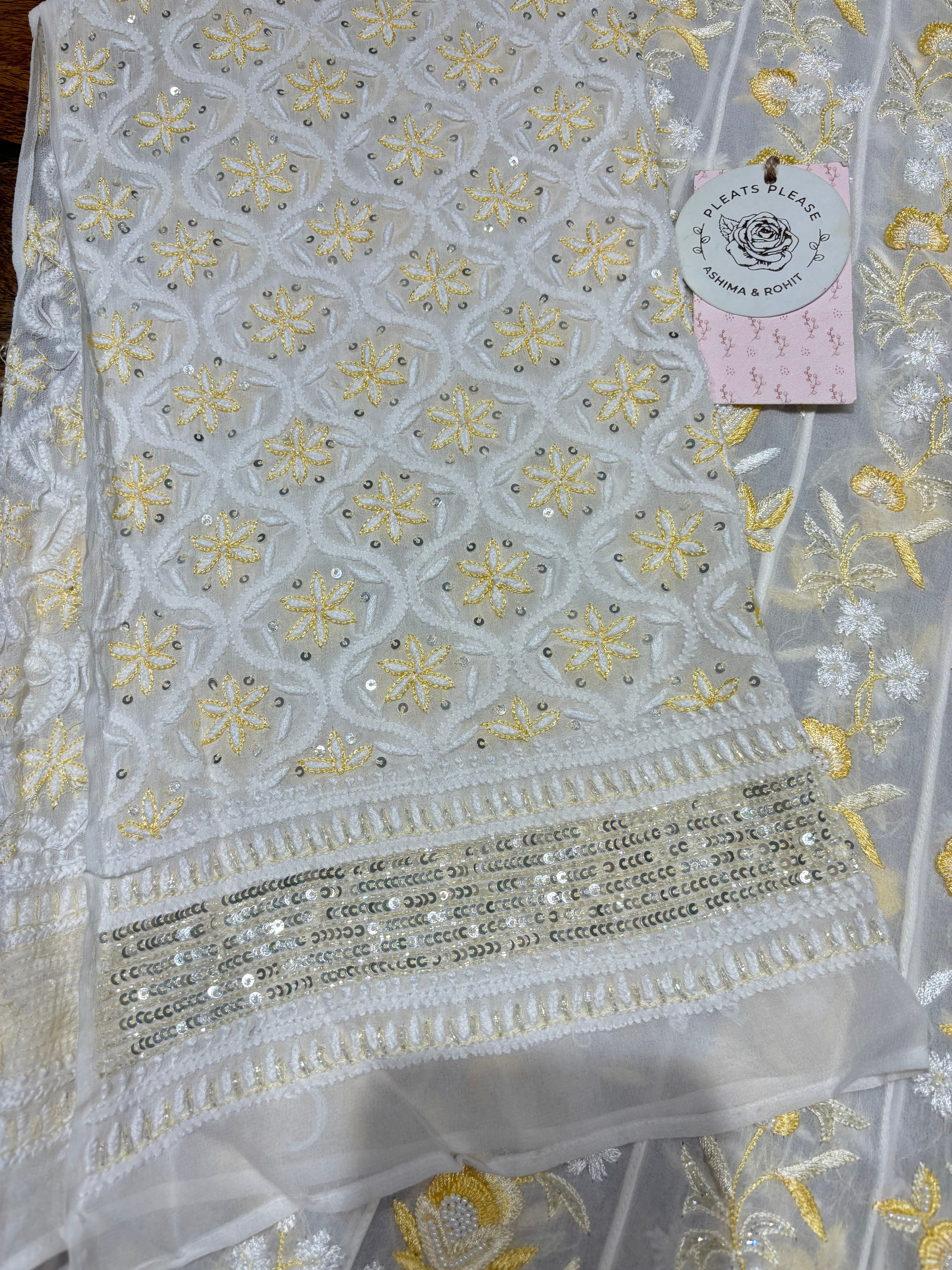 Dyeable Pure & Premium Georgette Chikankari Anarkali & Dupatta Set