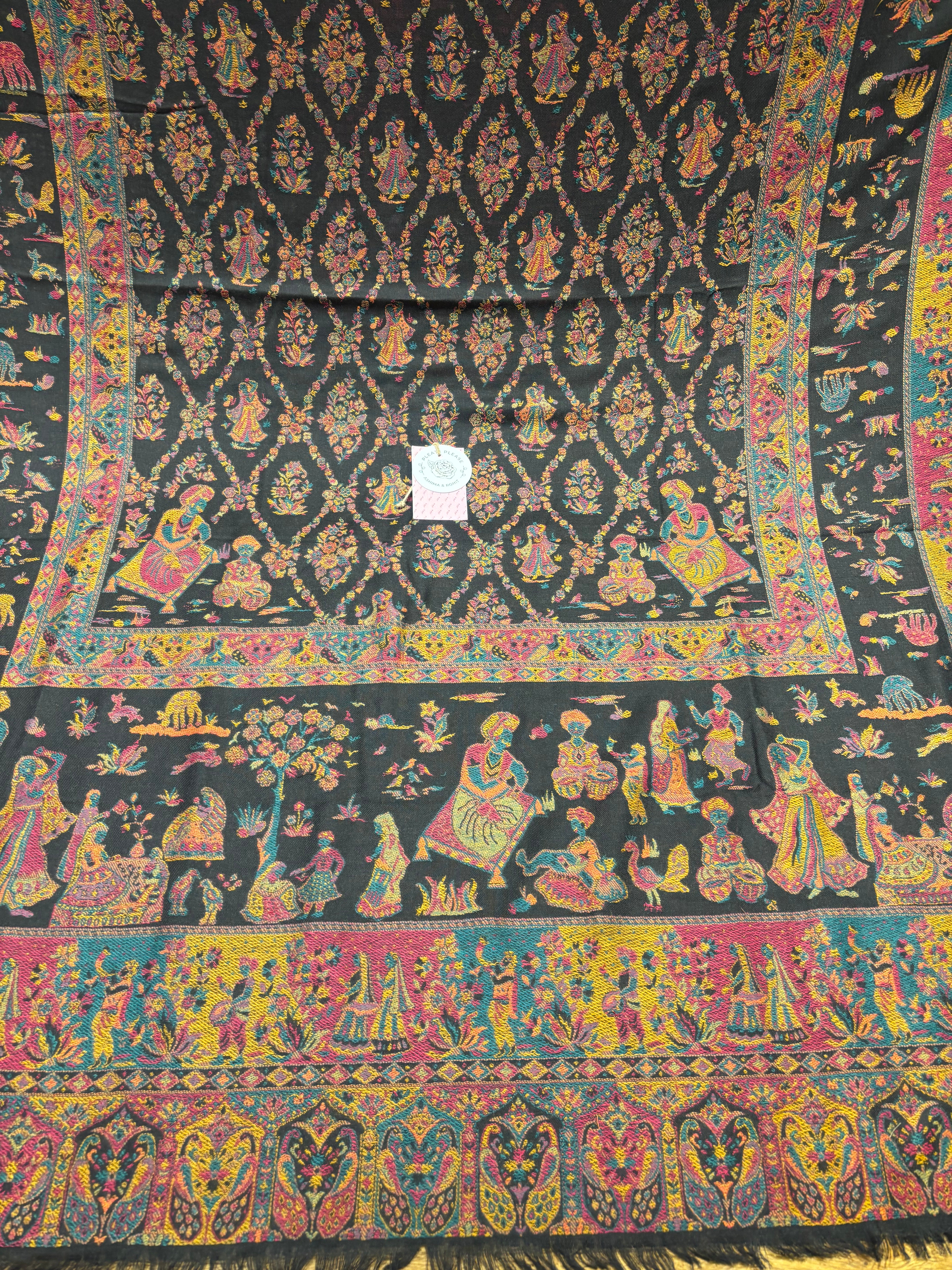 Black Cashmere Woolen Shawl