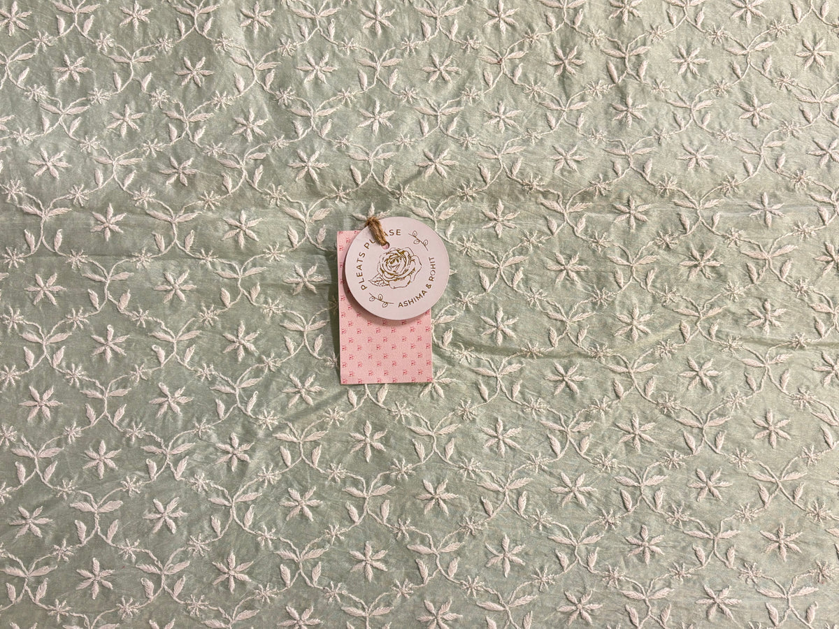 Seafoam Mint Chanderi Silk Chikankari Men’s Kurta