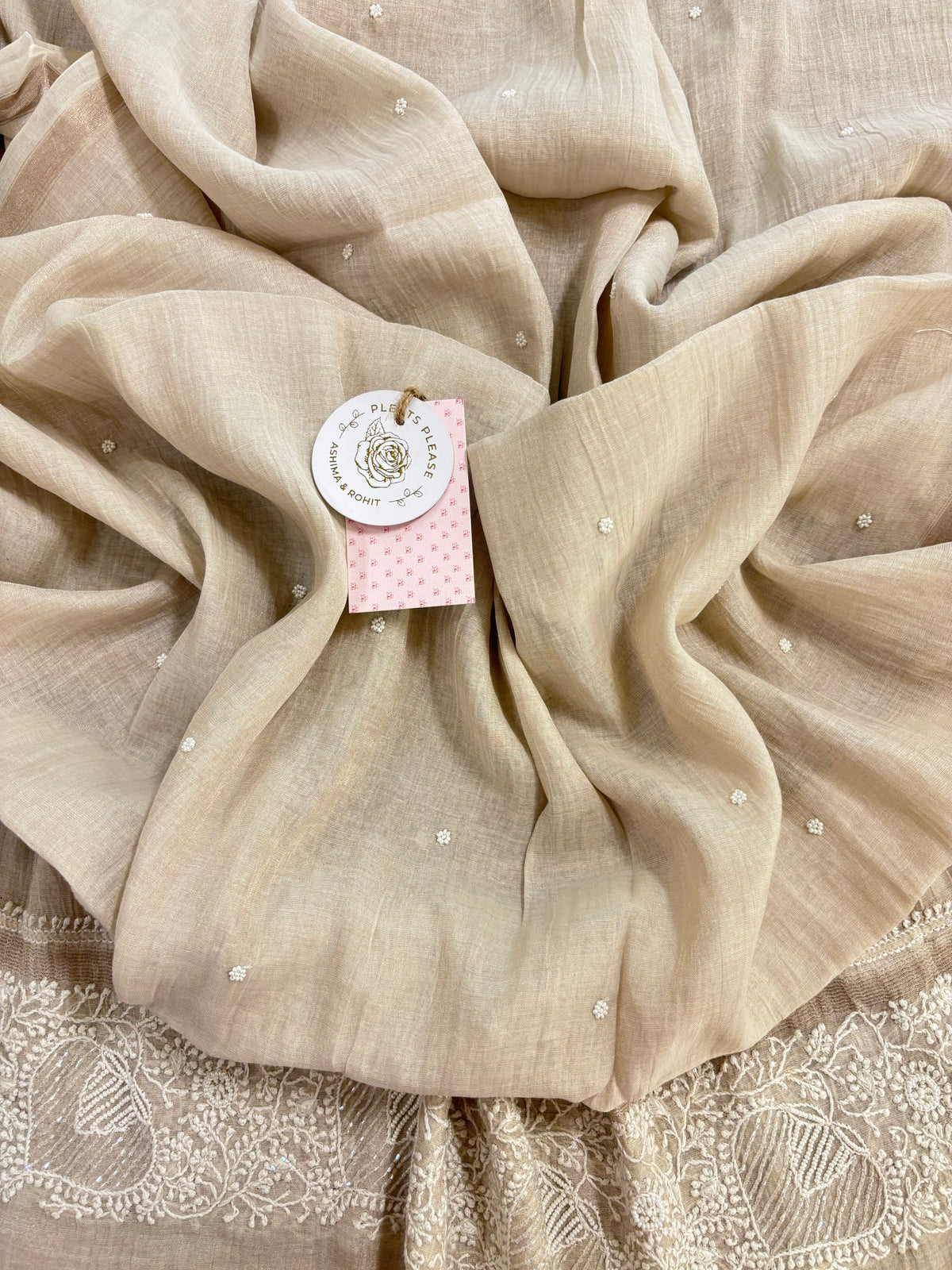Dyeable Tissue Chikankari Kurta & Dupatta