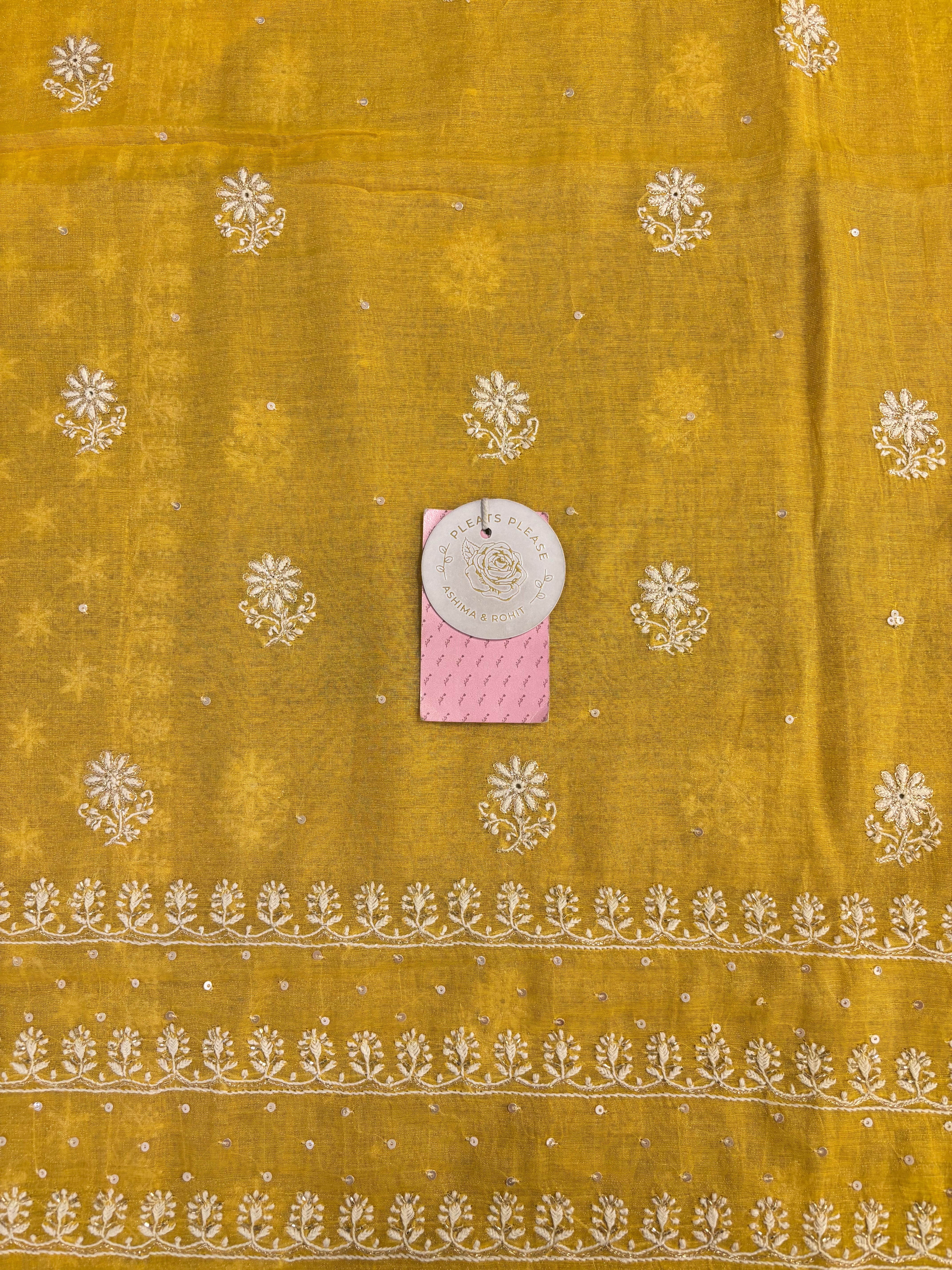Yellow Pure & Premium Tissue Chikankari Kurta & Dupatta