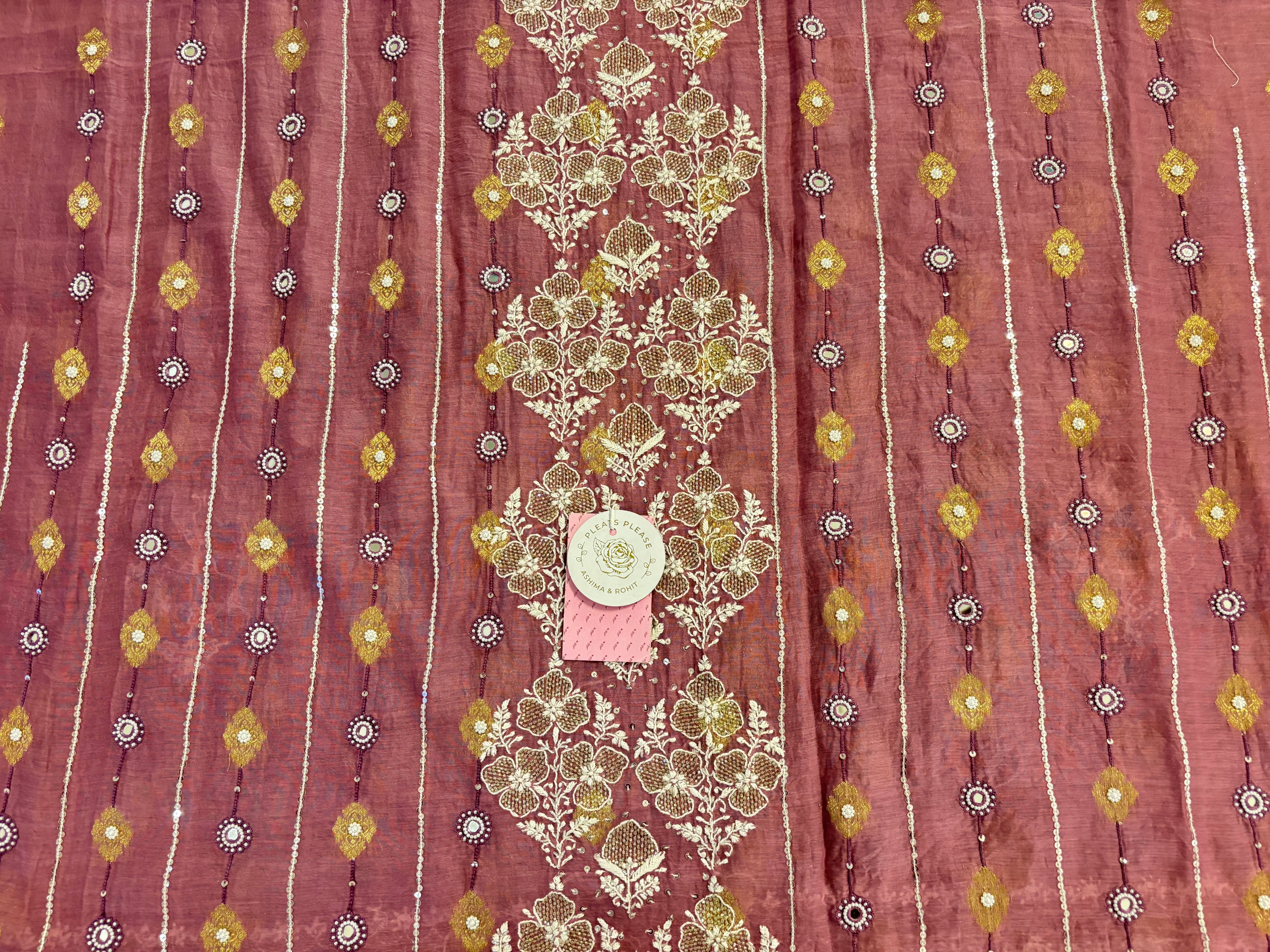 Mauve Plum Chanderi Banarasi Silk Chikankari Kurta & Dupatta
