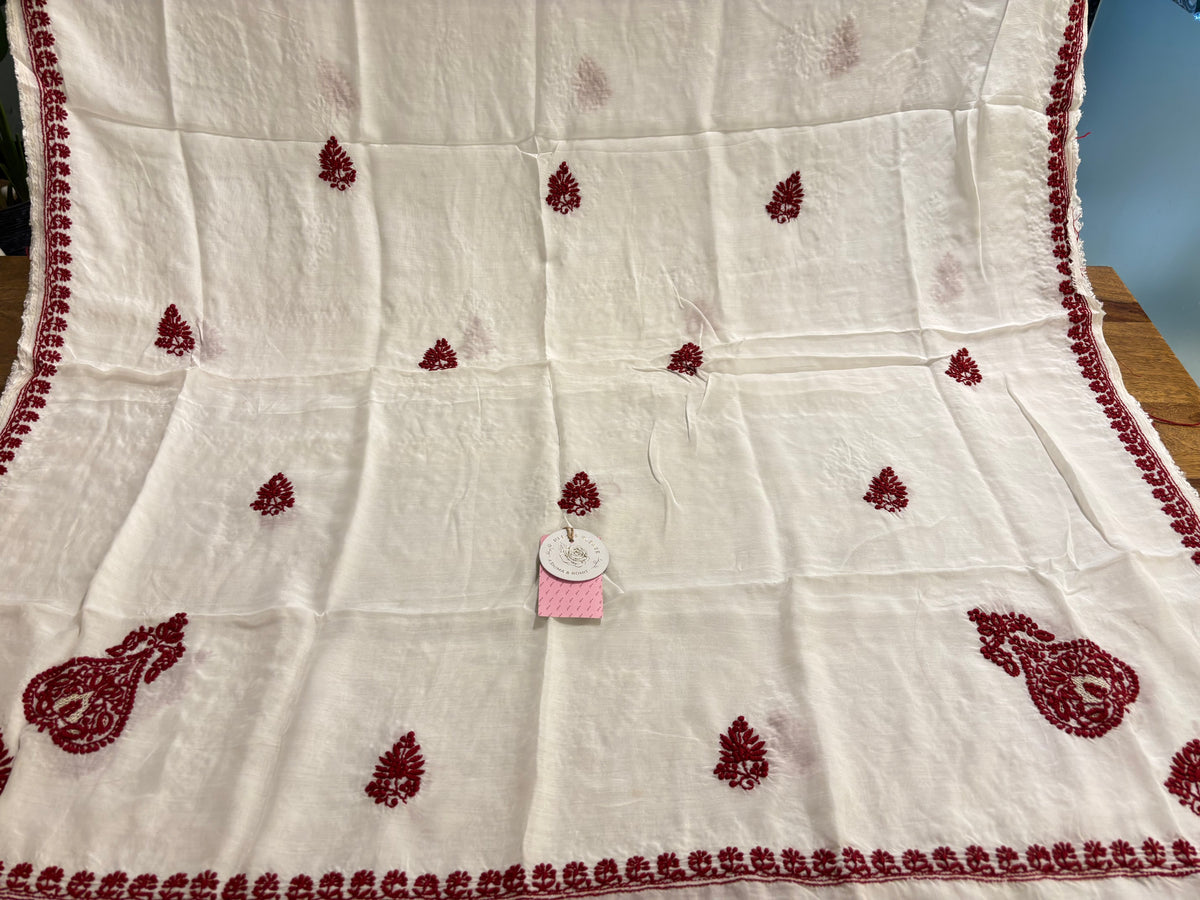 Dyeable Muslin Chikankari Kurta & Dupatta