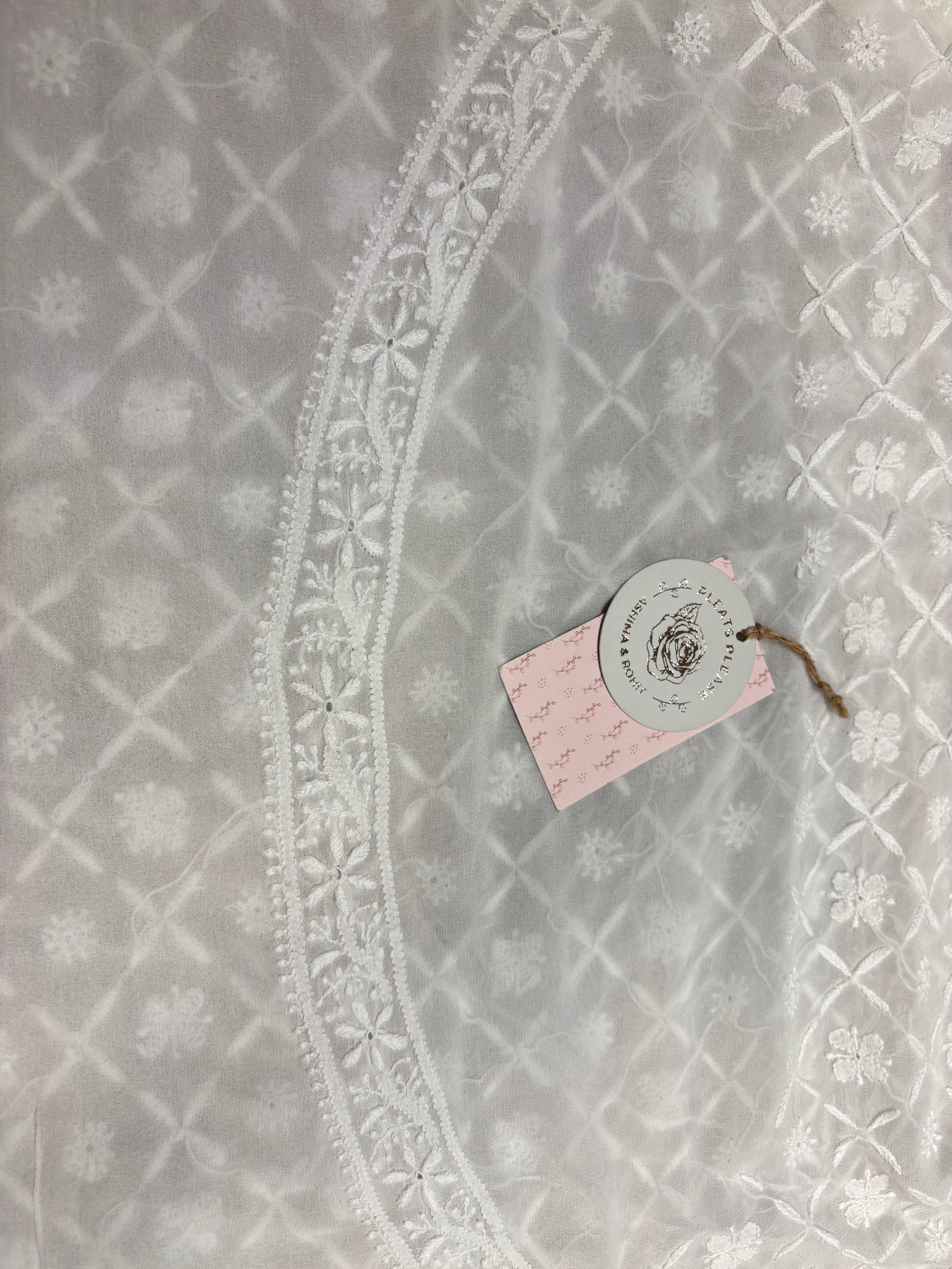 Dyeable Pure And Premium Georgette Chikankari Men’s Kurta
