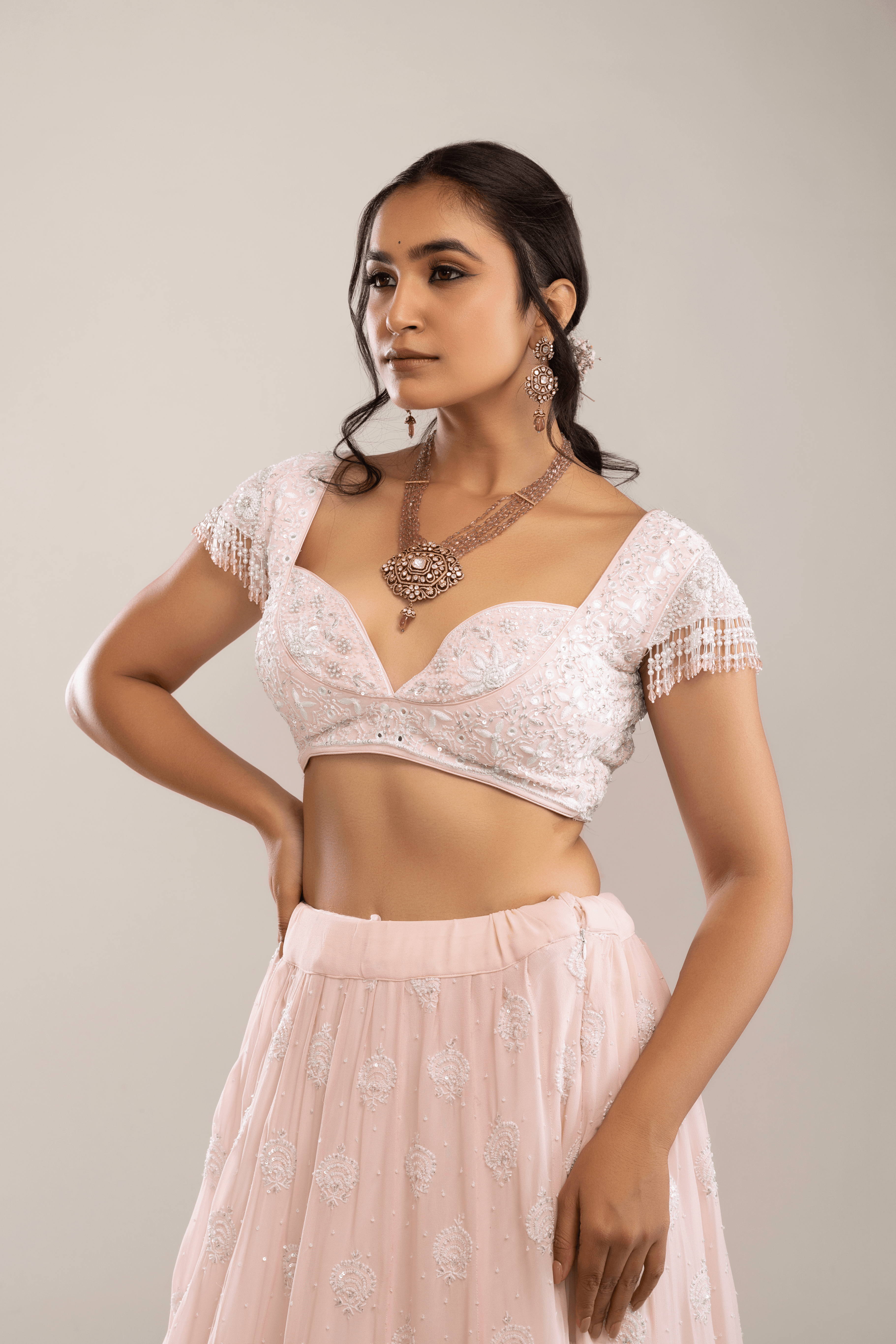 Candy Pink Pure and Premium Georgette Chikankari Lehenga