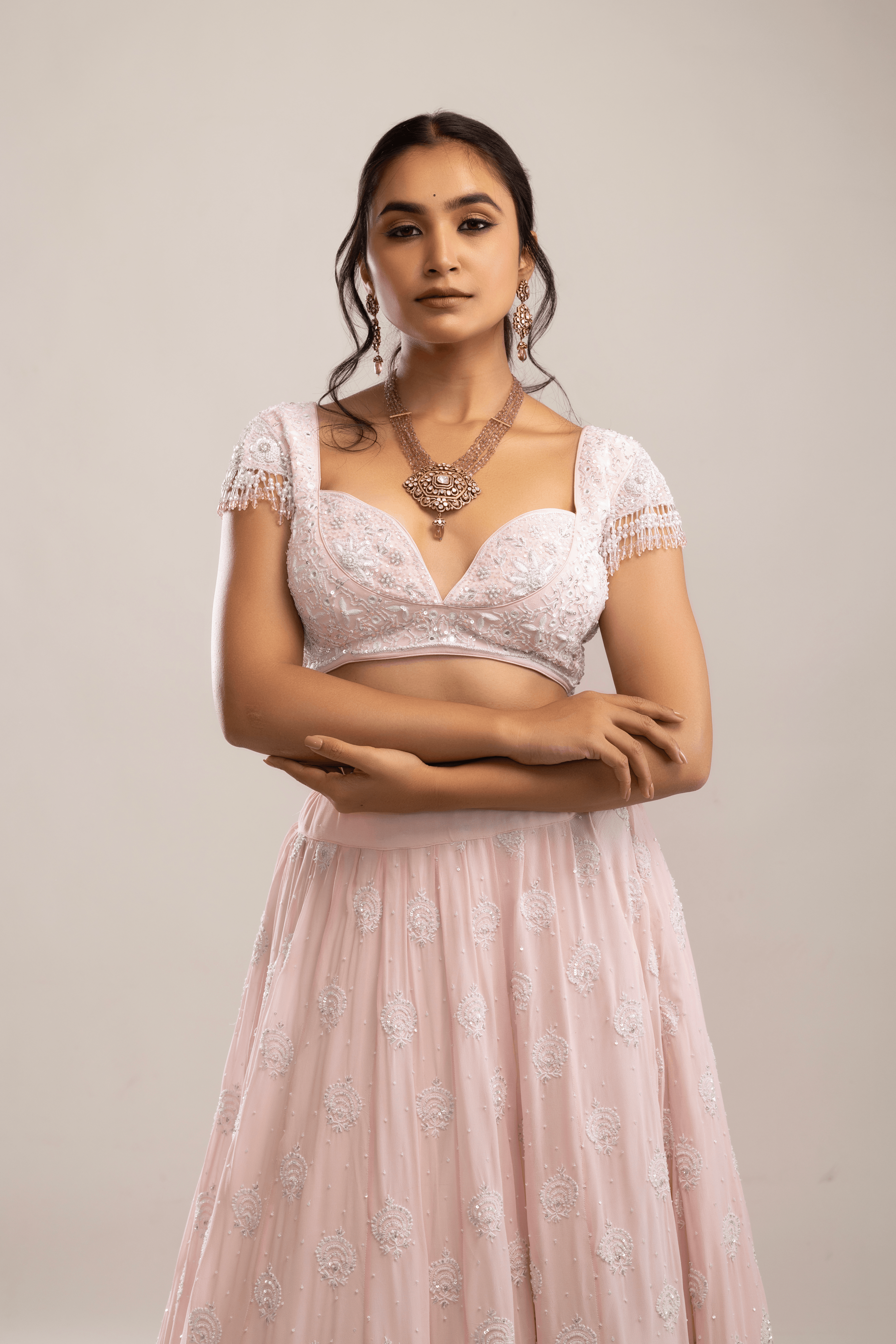 Candy Pink Pure and Premium Georgette Chikankari Lehenga