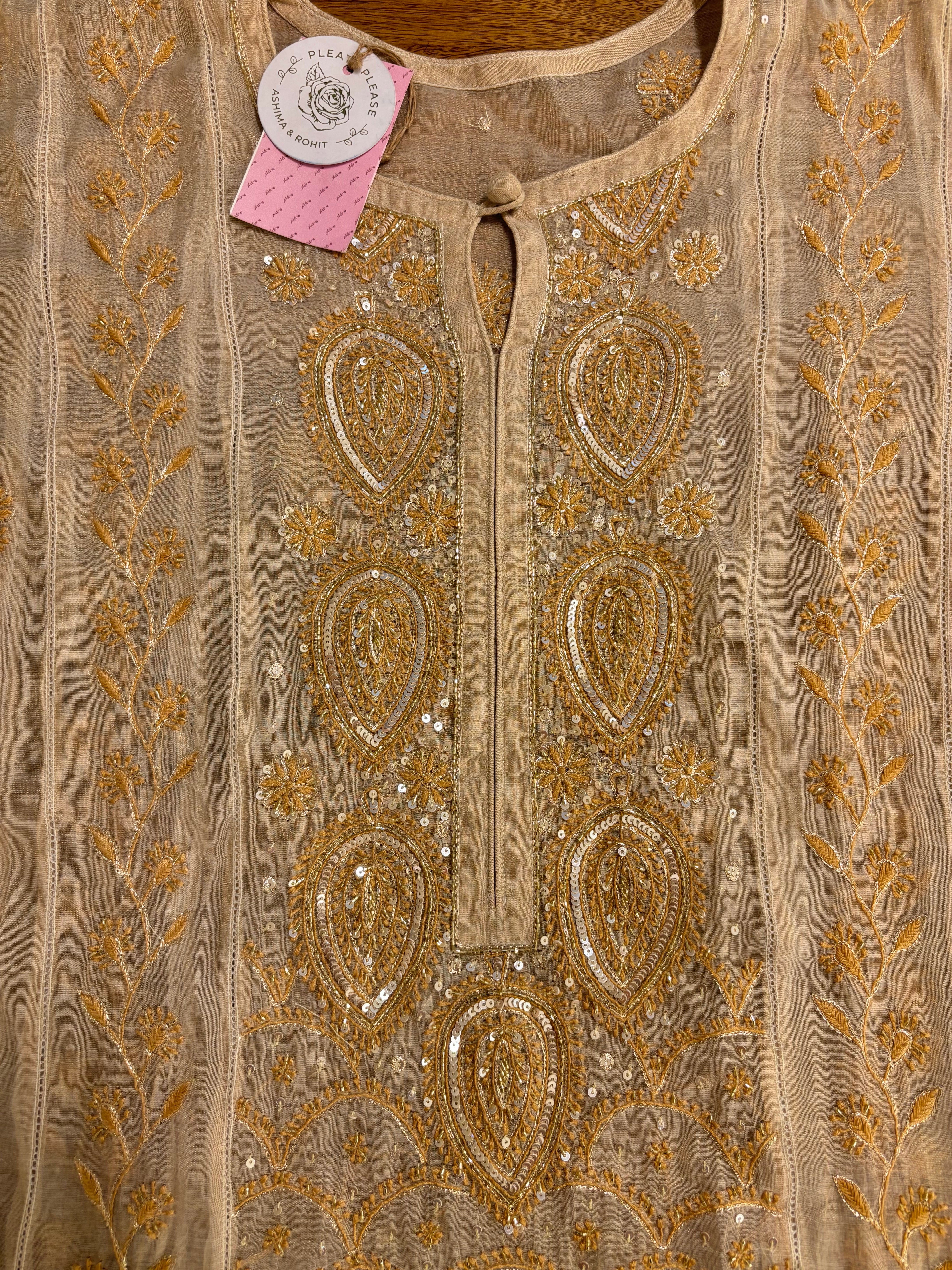 Dyeable Pure & Premium Tissue Chikankari Kurta & Dupatta