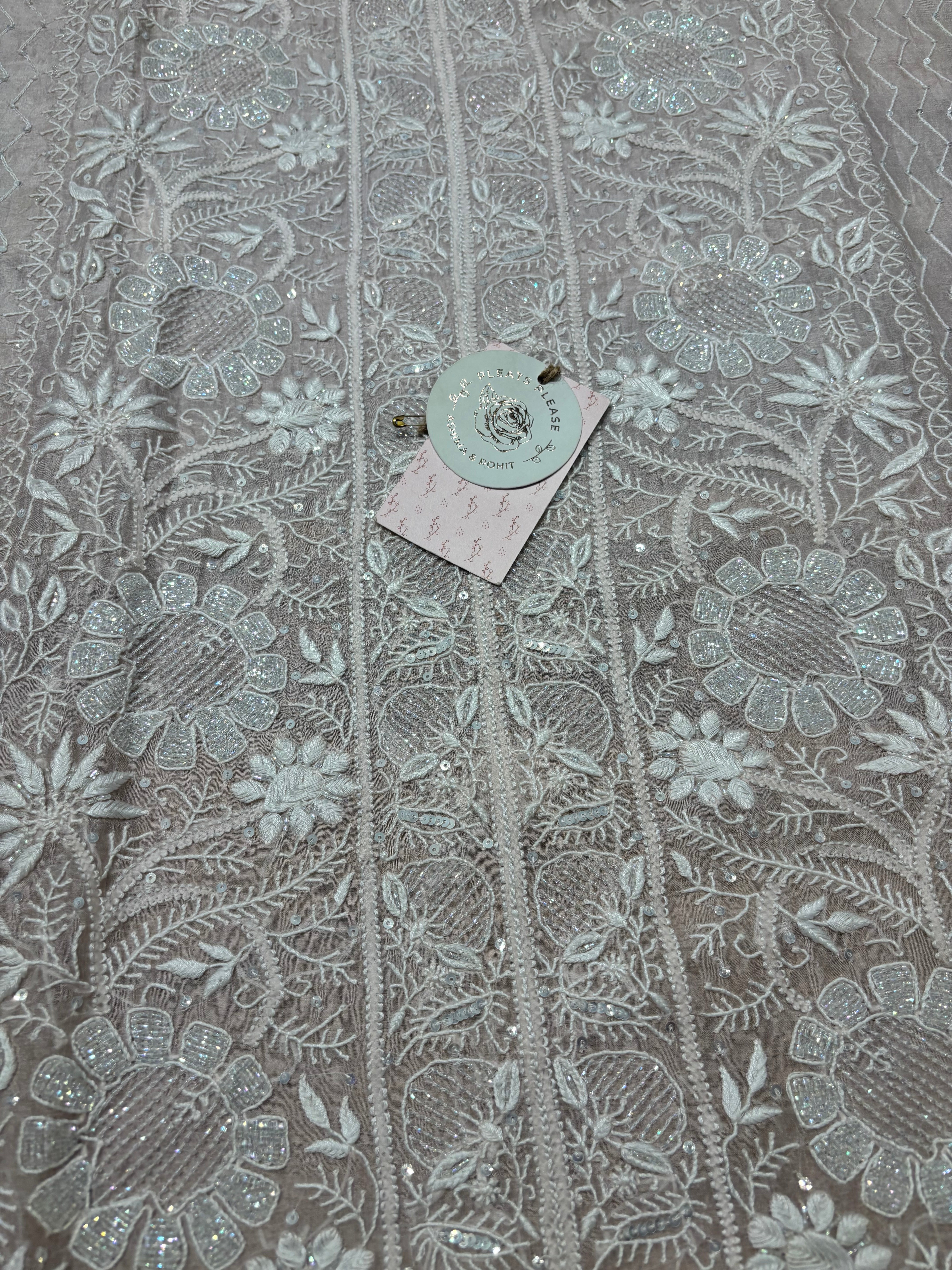 Soft Pink Organza Chikankari Kurta and Dupatta set