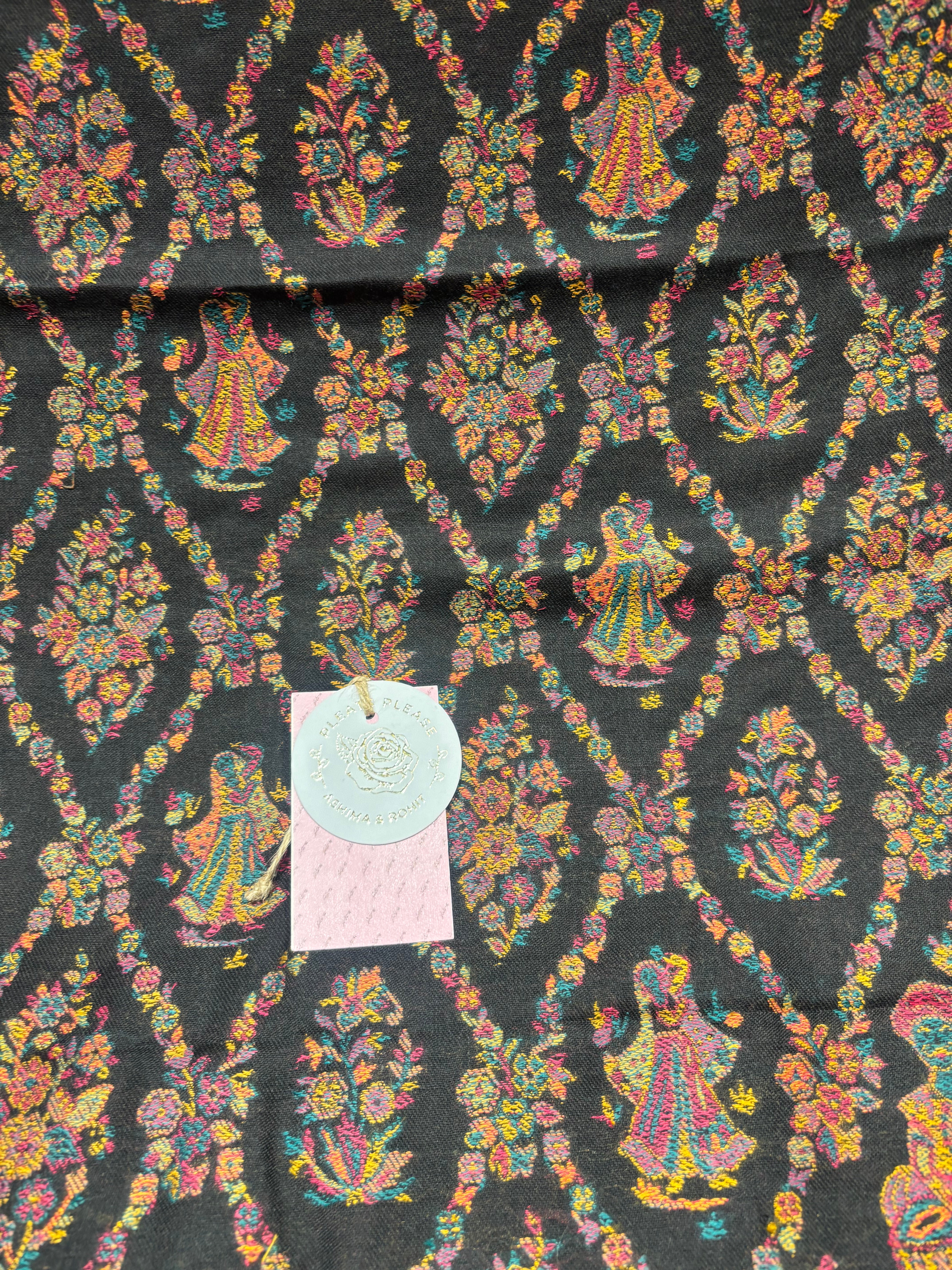 Black Cashmere Woolen Shawl