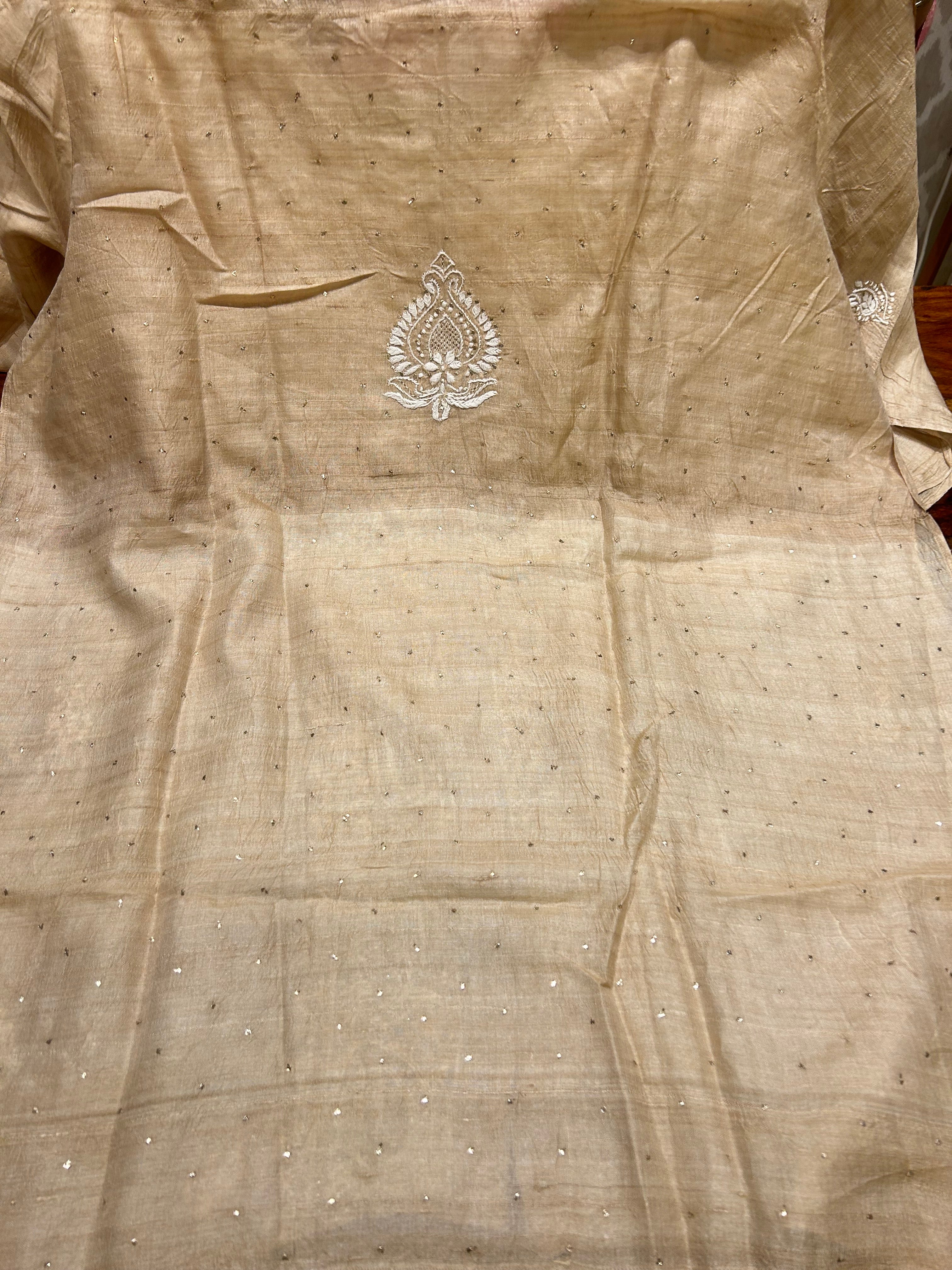 Natural Silk Chikankari Co-ord Set
