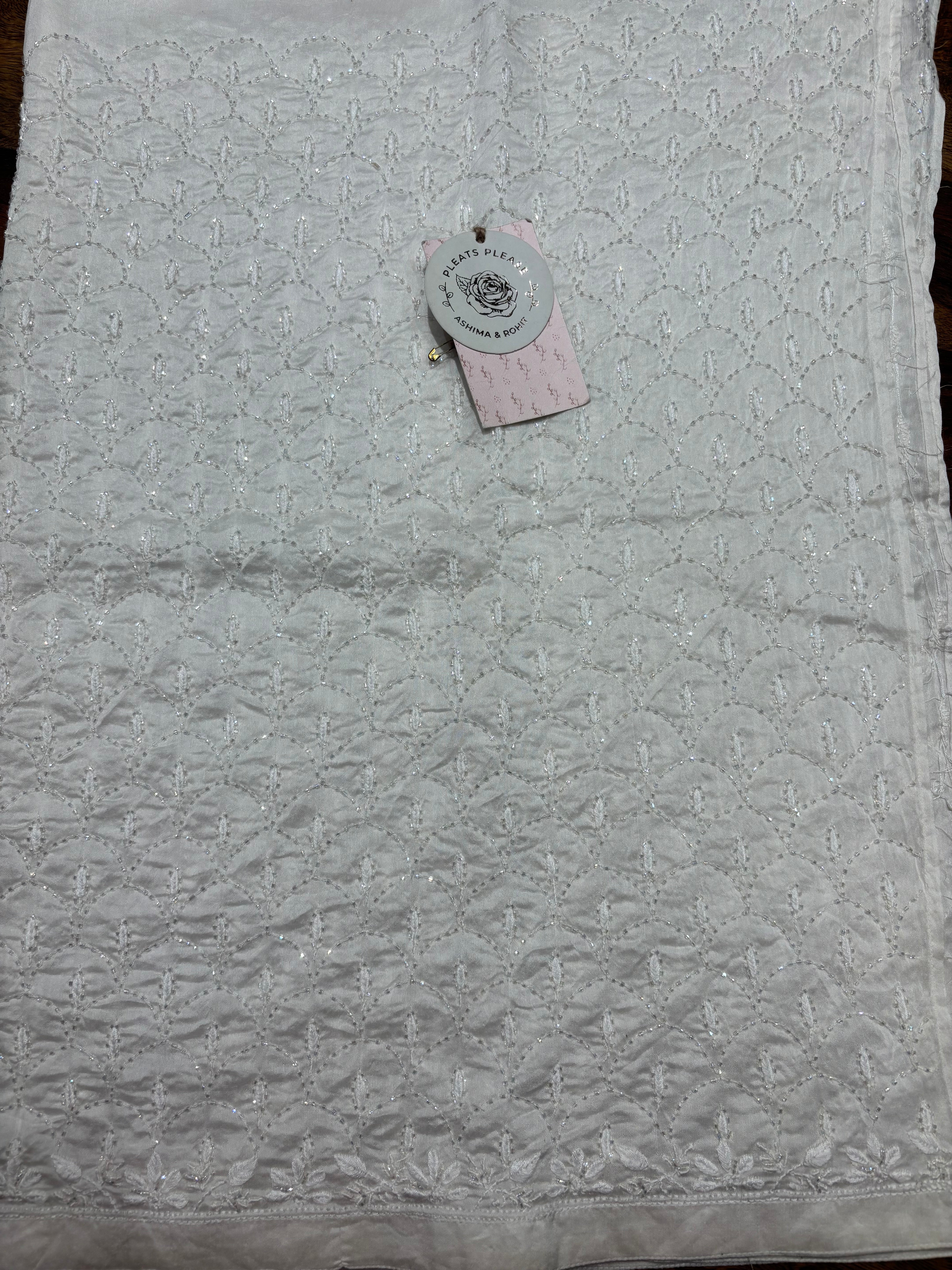 Dyeable Chanderi Silk Chikankari Bottom