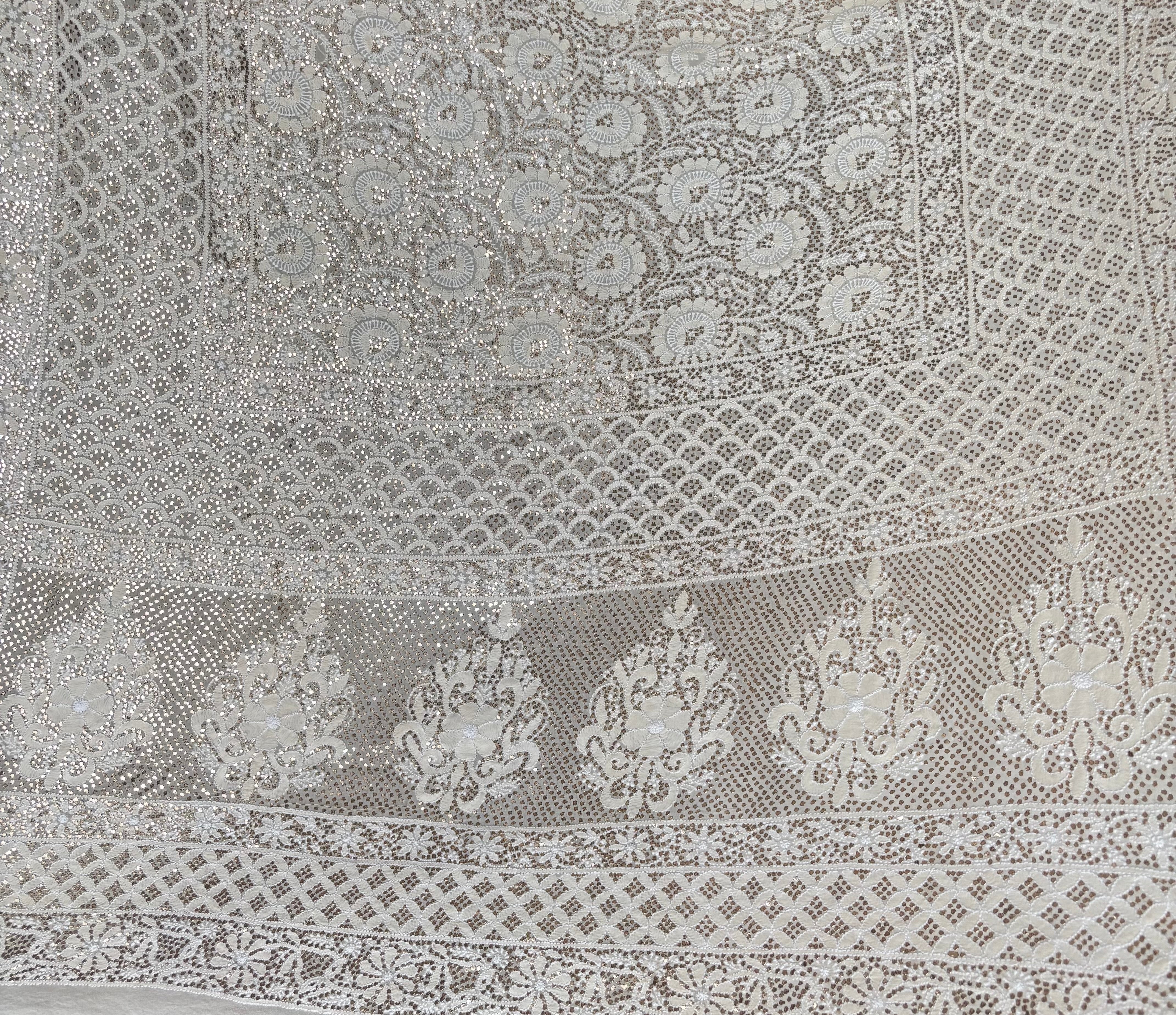 Dyeable Pure & Premium Georgette Mukaish Lehenga & Dupatta Set