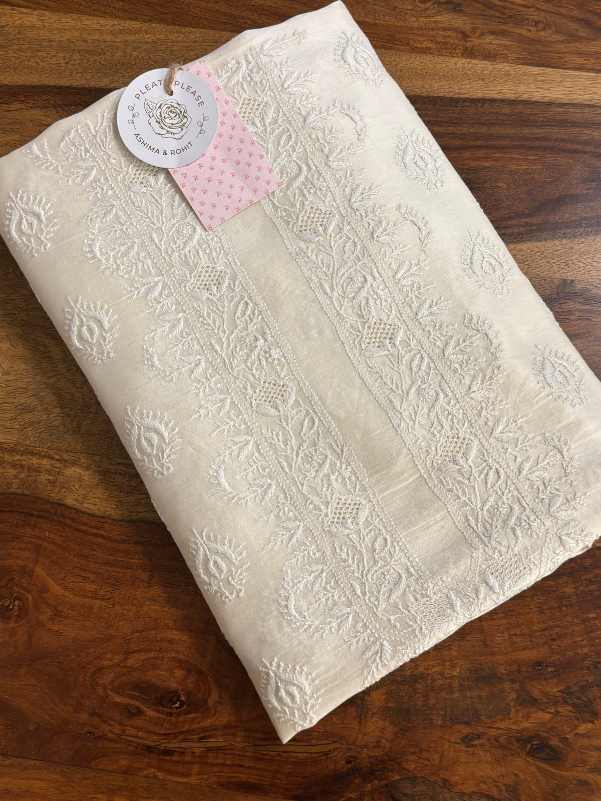 Dyeable Chanderi Silk Chikankari Men’s Kurta