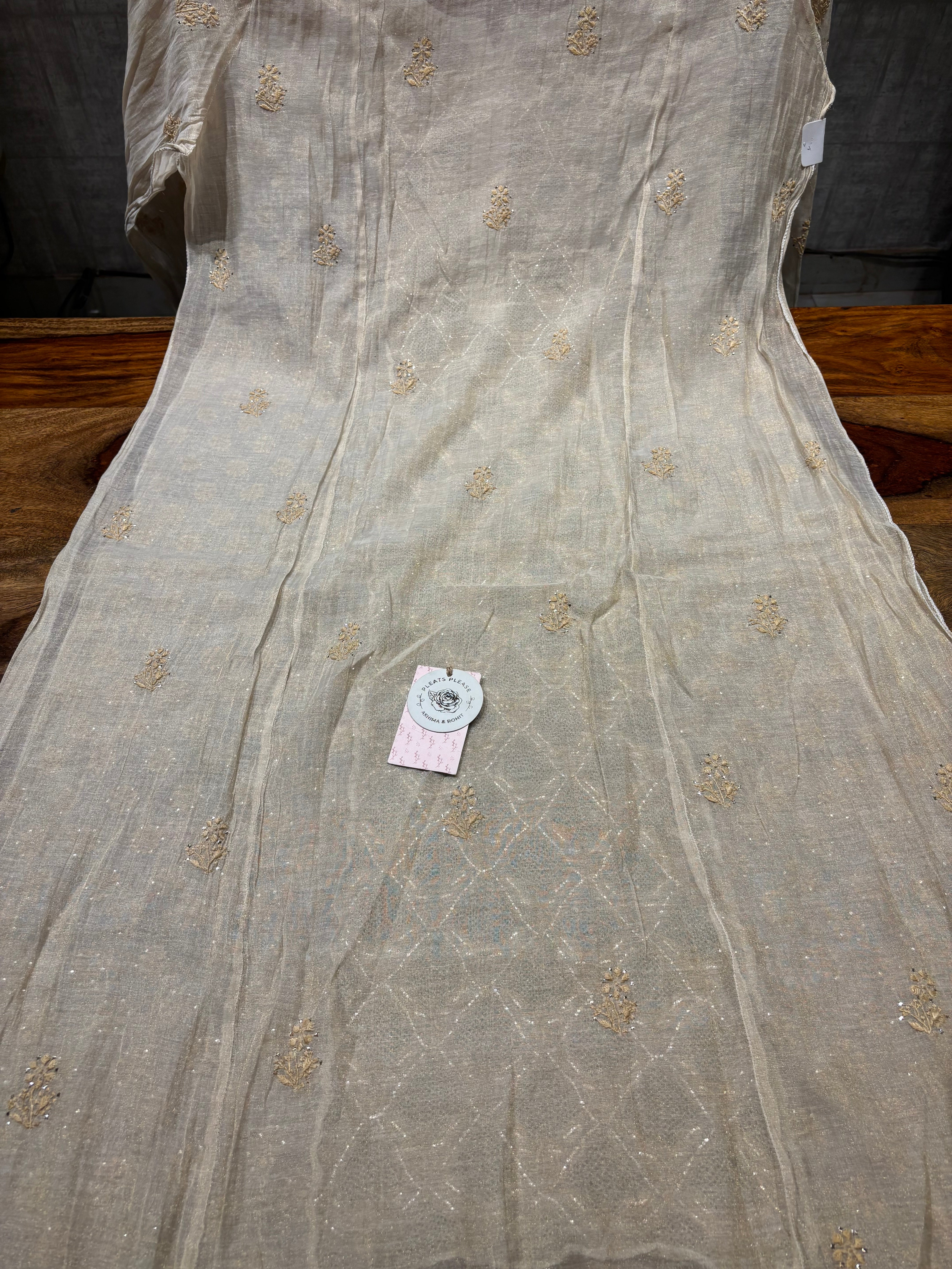 Dyeable Pure and Premium Tissue Chikankari Kurta and Dupatta set