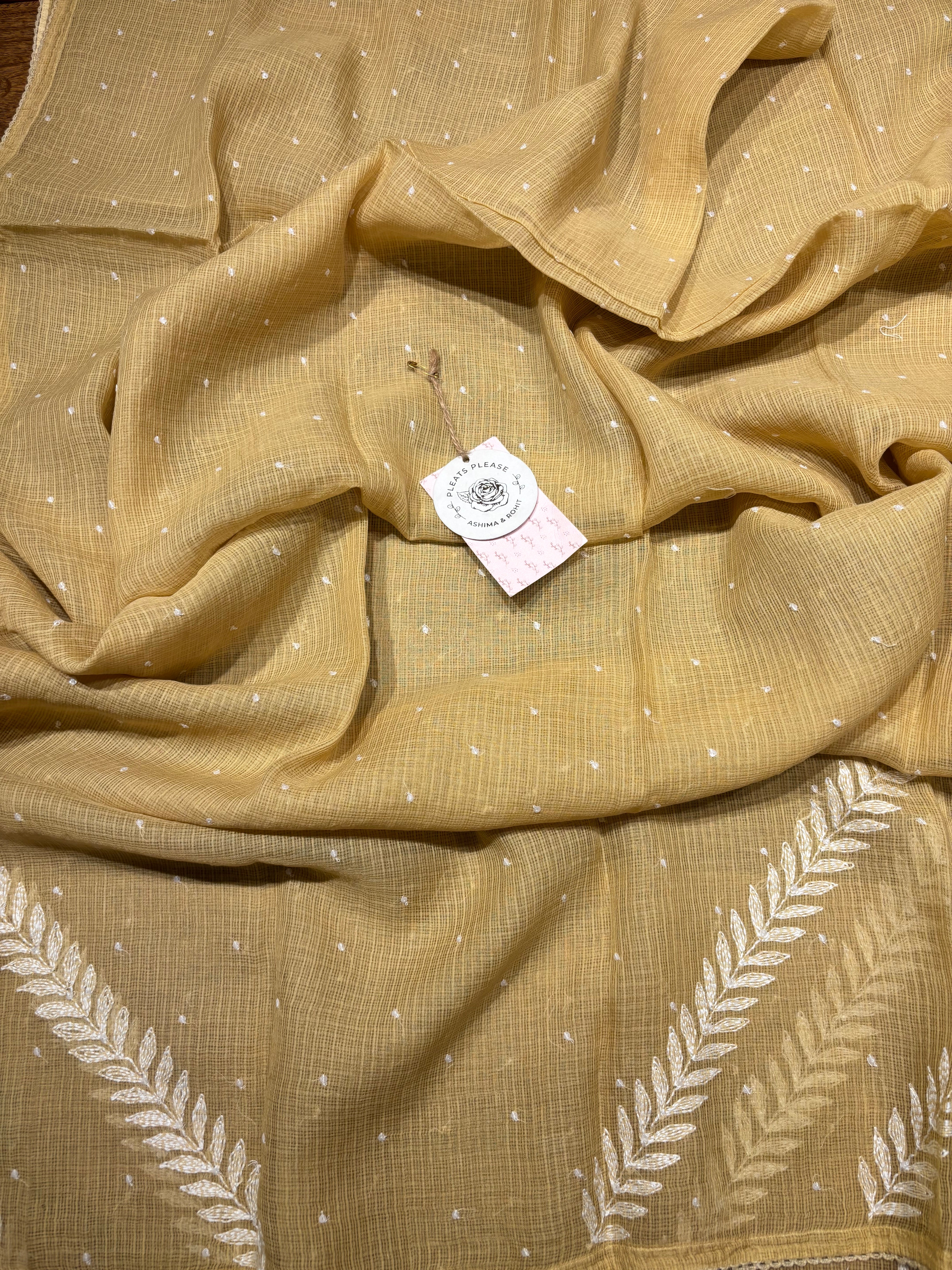 Mud Kota Doria Chikankari Kurta And Dupatta Set