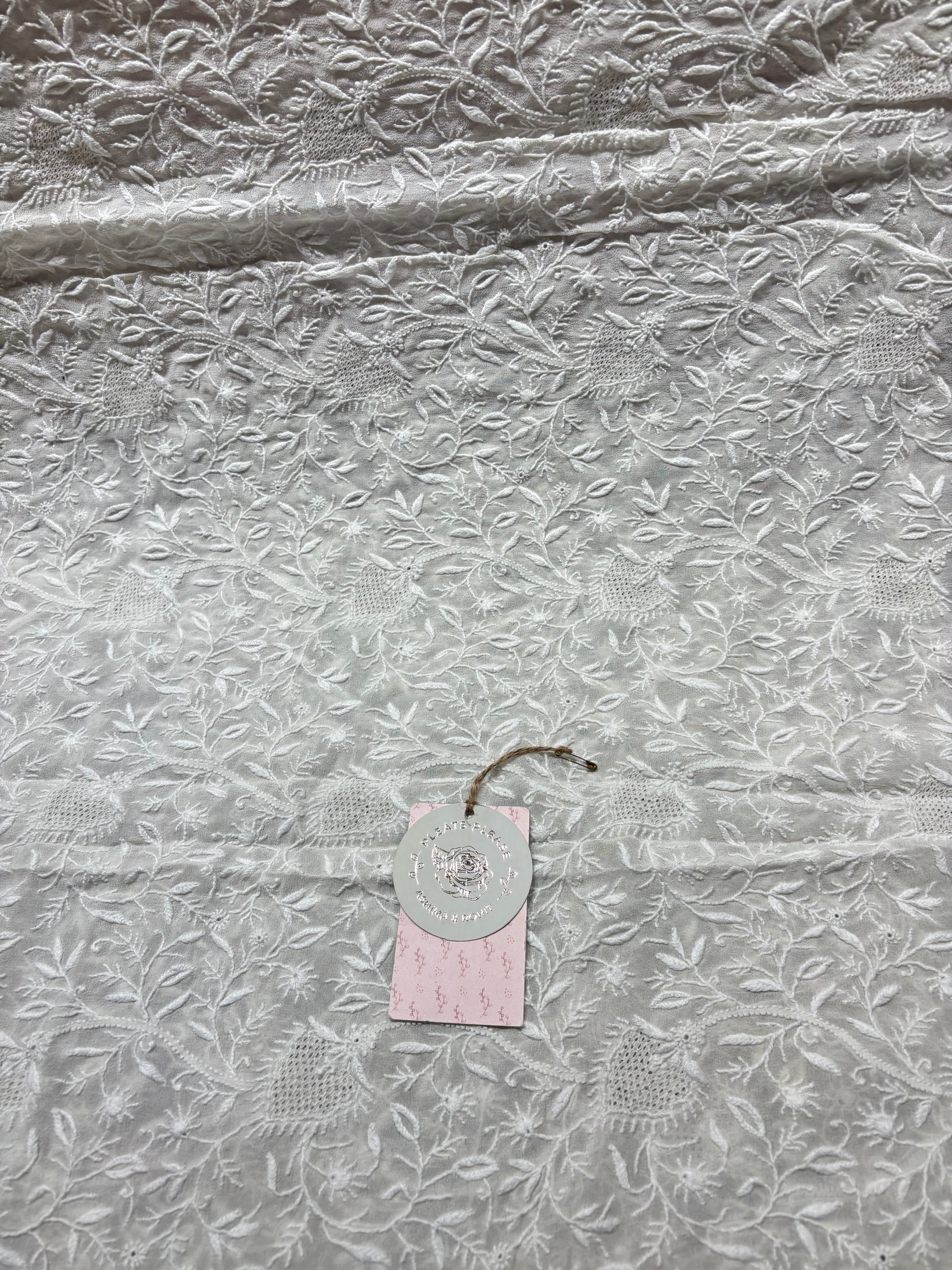 Dyeable Pure & Premium Georgette Chikankari Dupatta