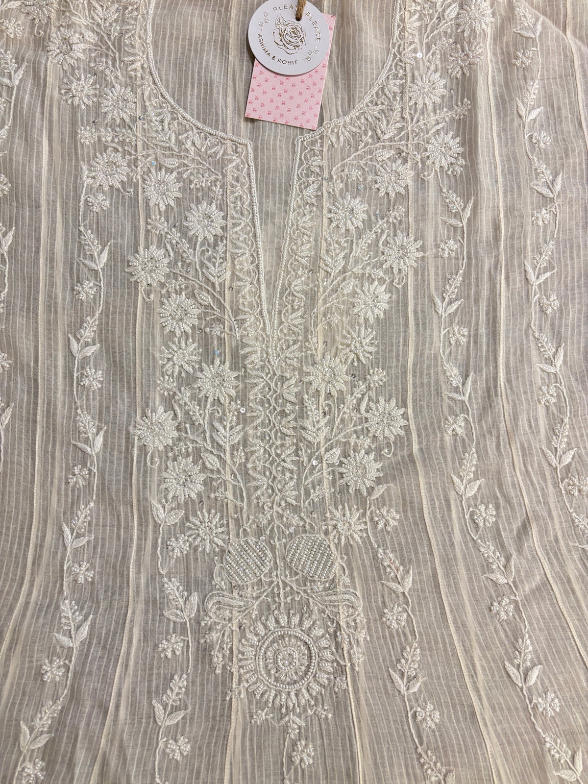 Dyeable Chanderi Mul Chikankari Flared Co-Ord Set
