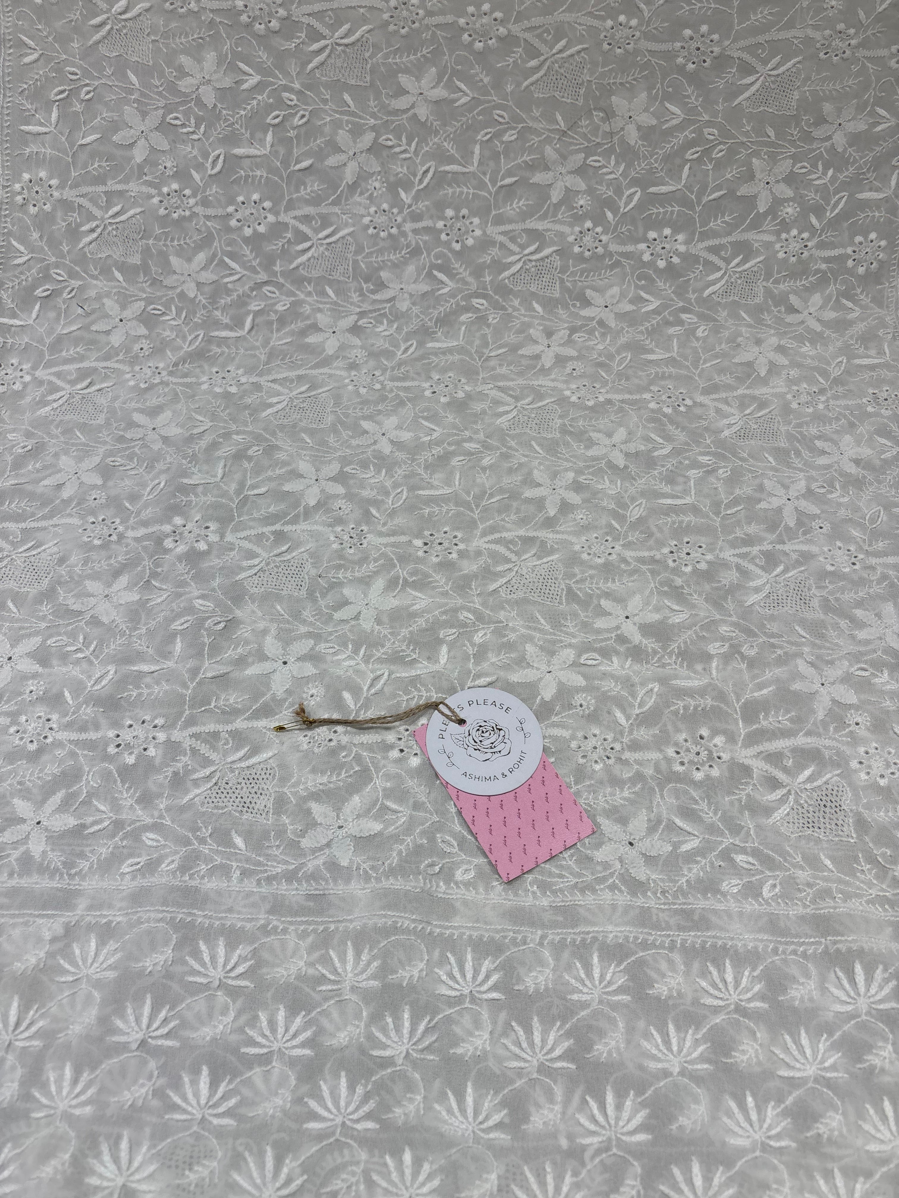 Dyeable Pure & Premium Georgette Chikankari Dupatta