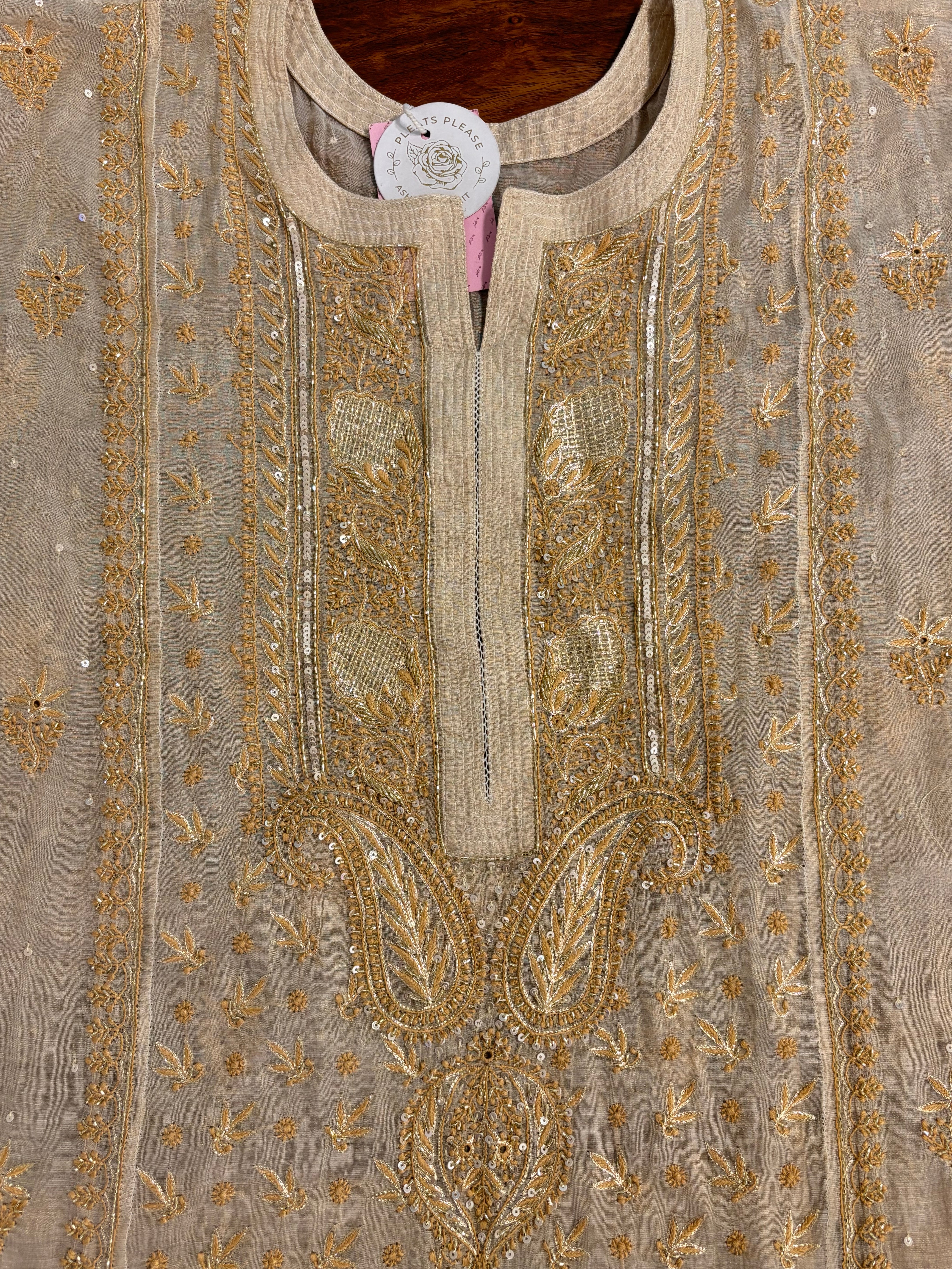 Dyeable Pure Tissue Chikankari Kurta & Dupatta