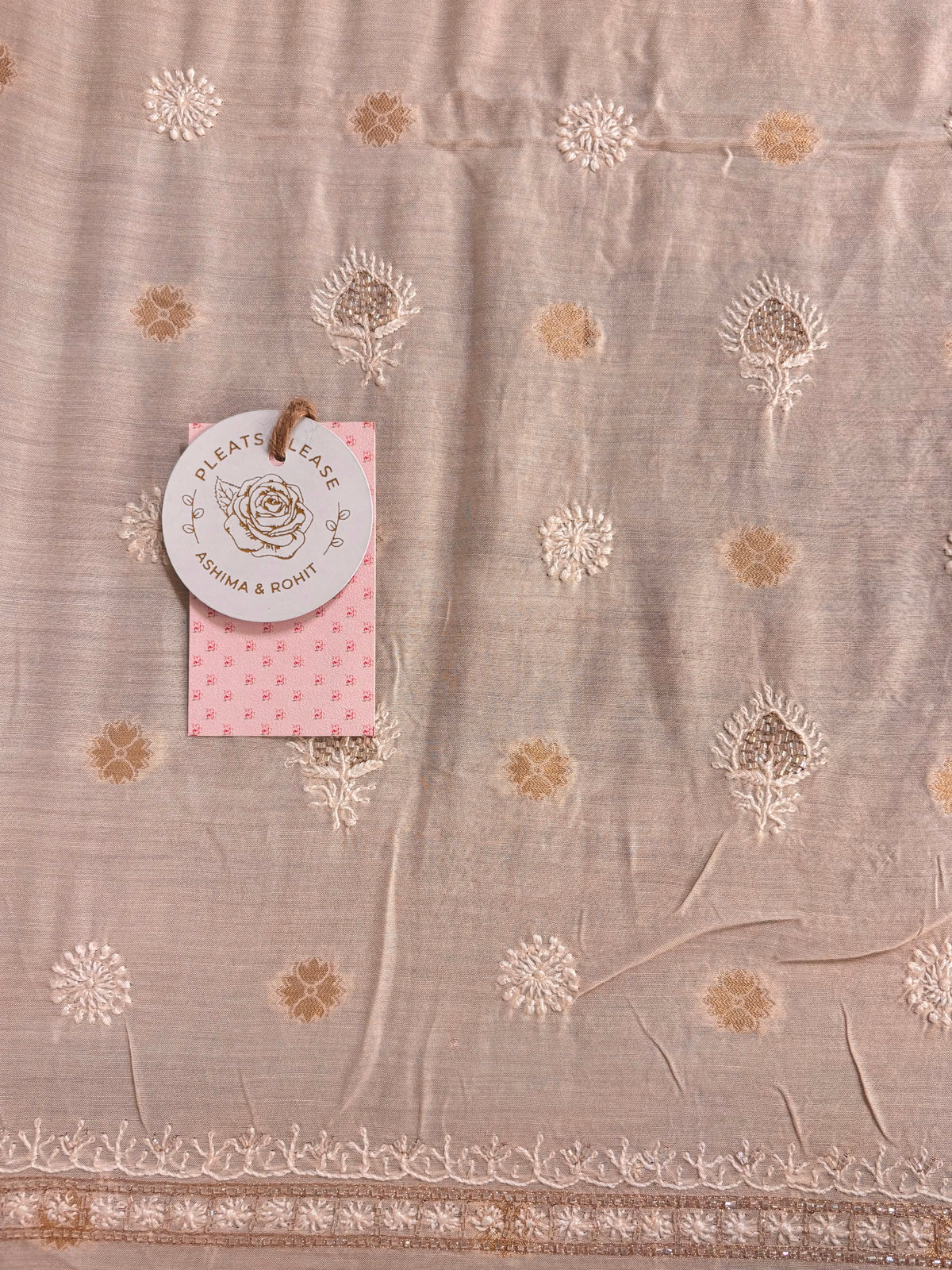 Creamy Peach Muslin Chikankari Men’s Kurta