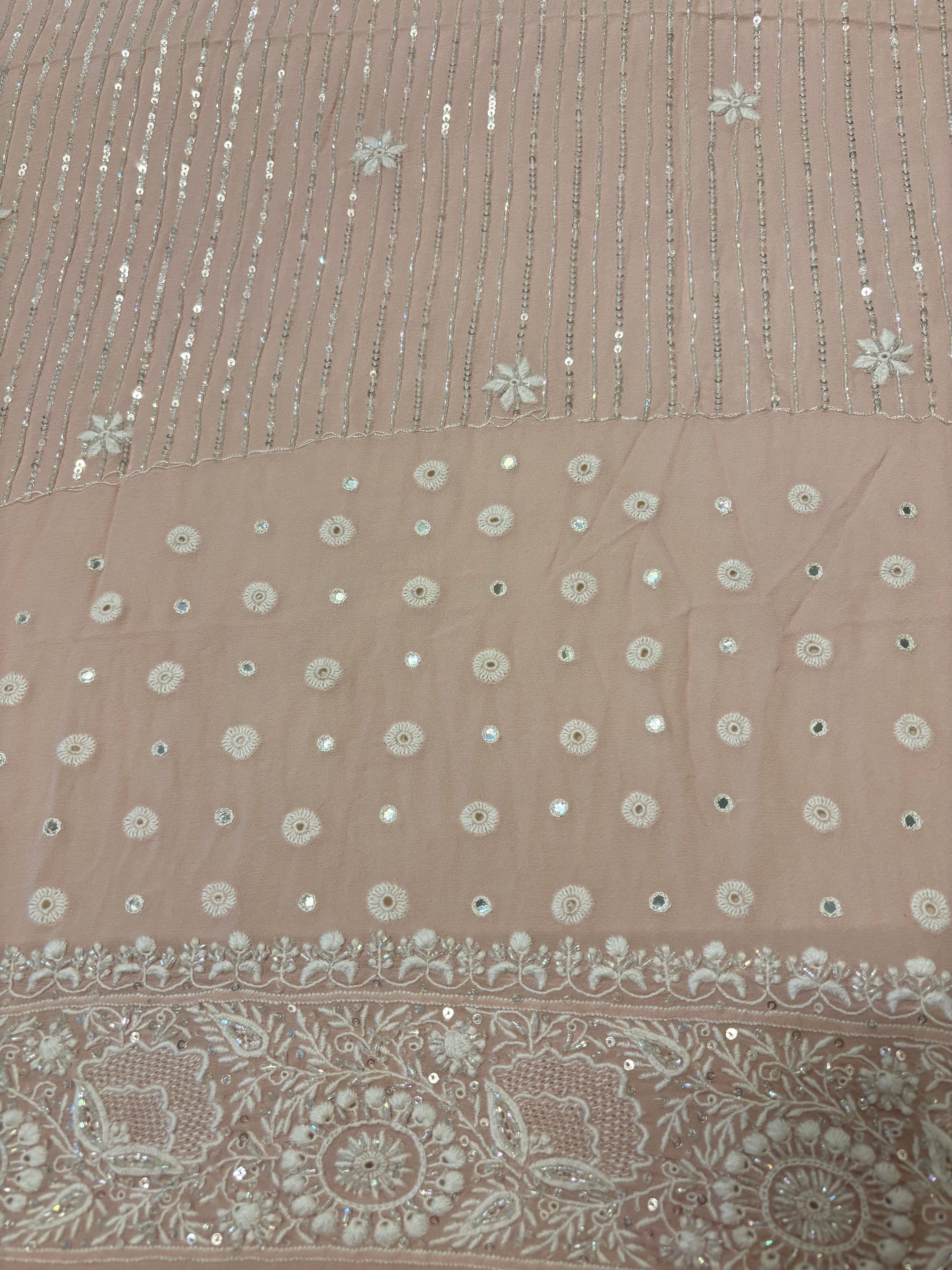 Dusty Pink Pure And Premium Georgette Saree And Blouse