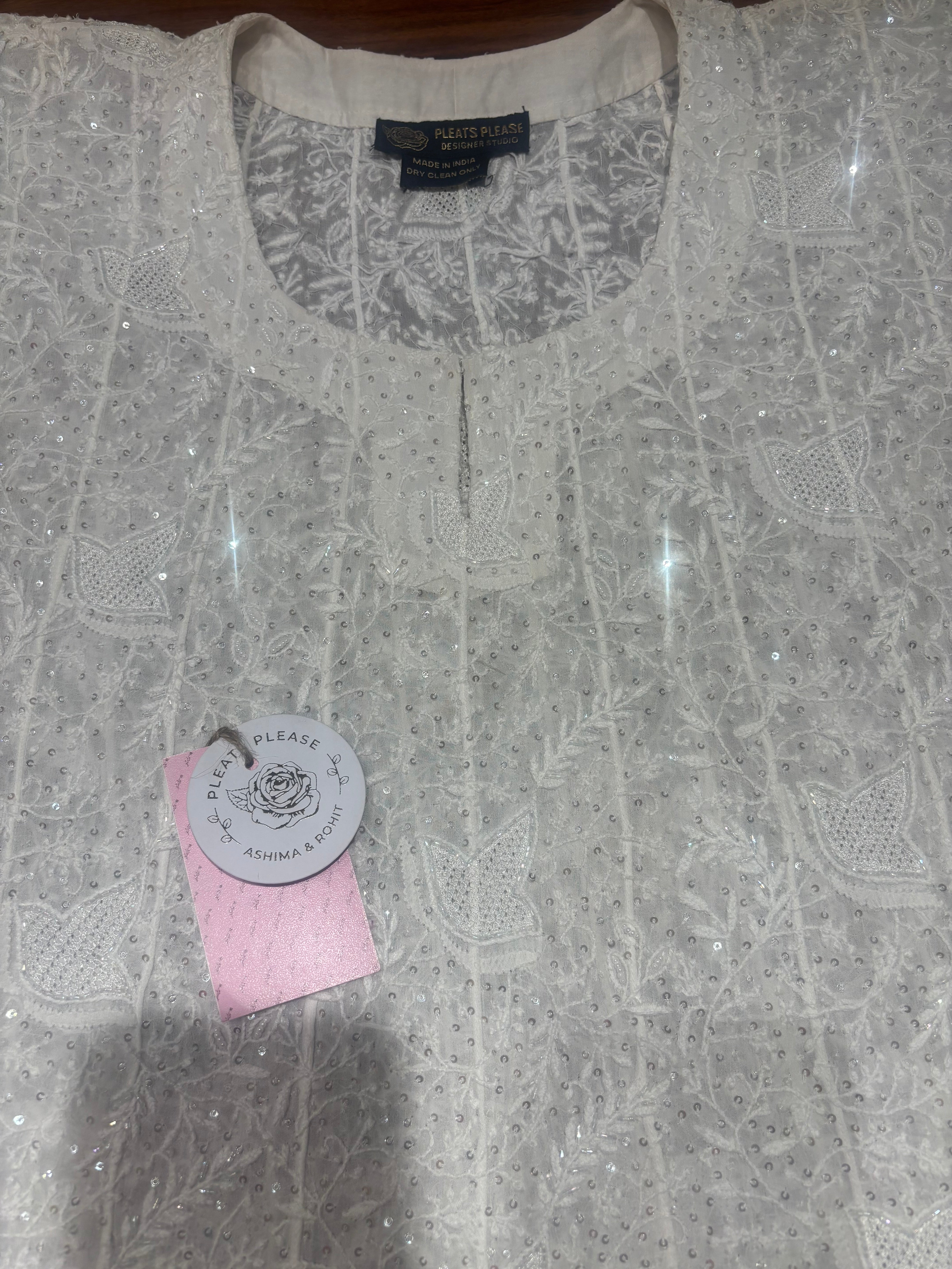 Dyeable Pure And Premium Georgette Chikankari Anarkali And Dupatta Set