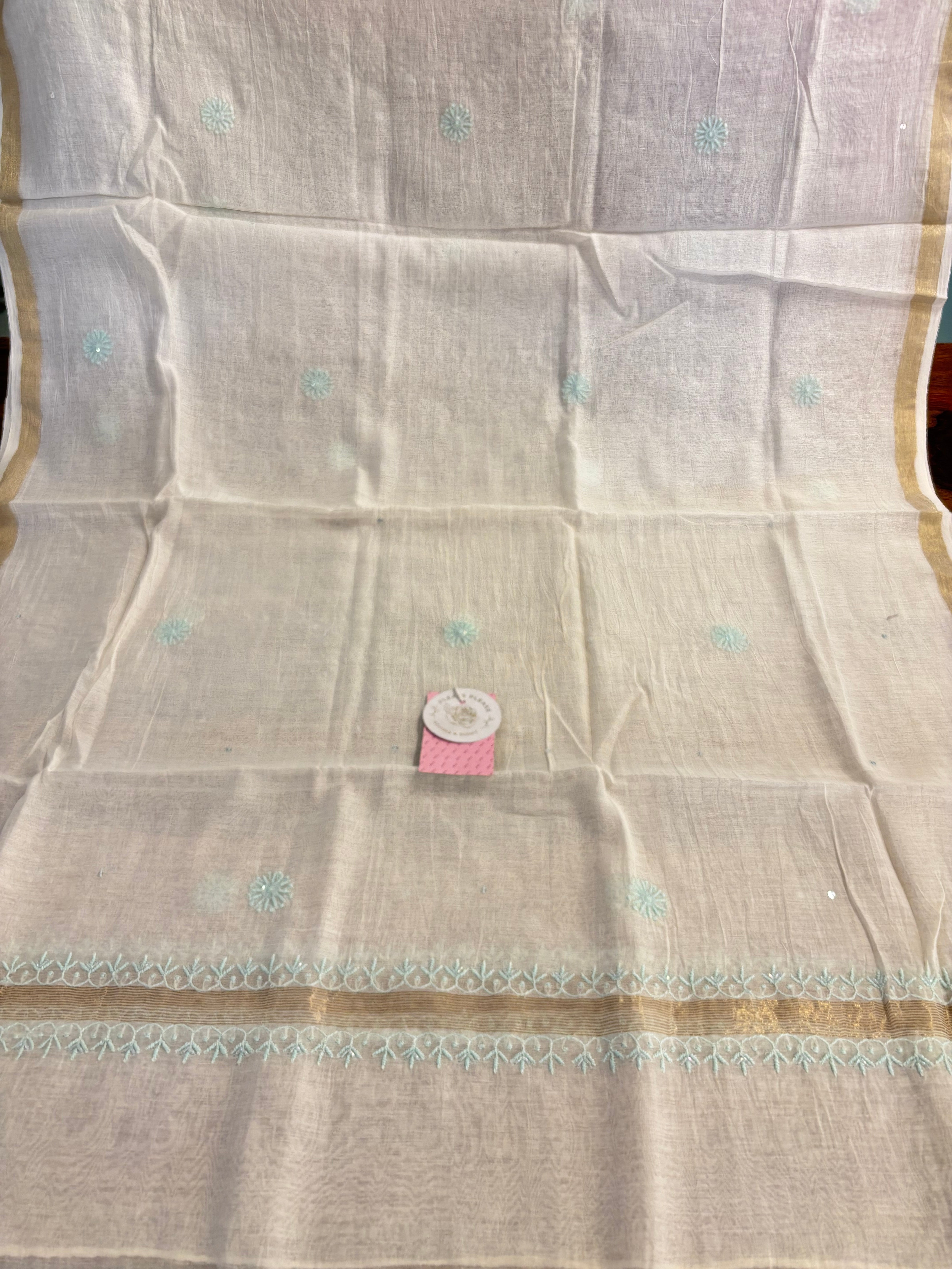 Dyeable Chanderi Chikankari Jaal Kurta & Dupatta