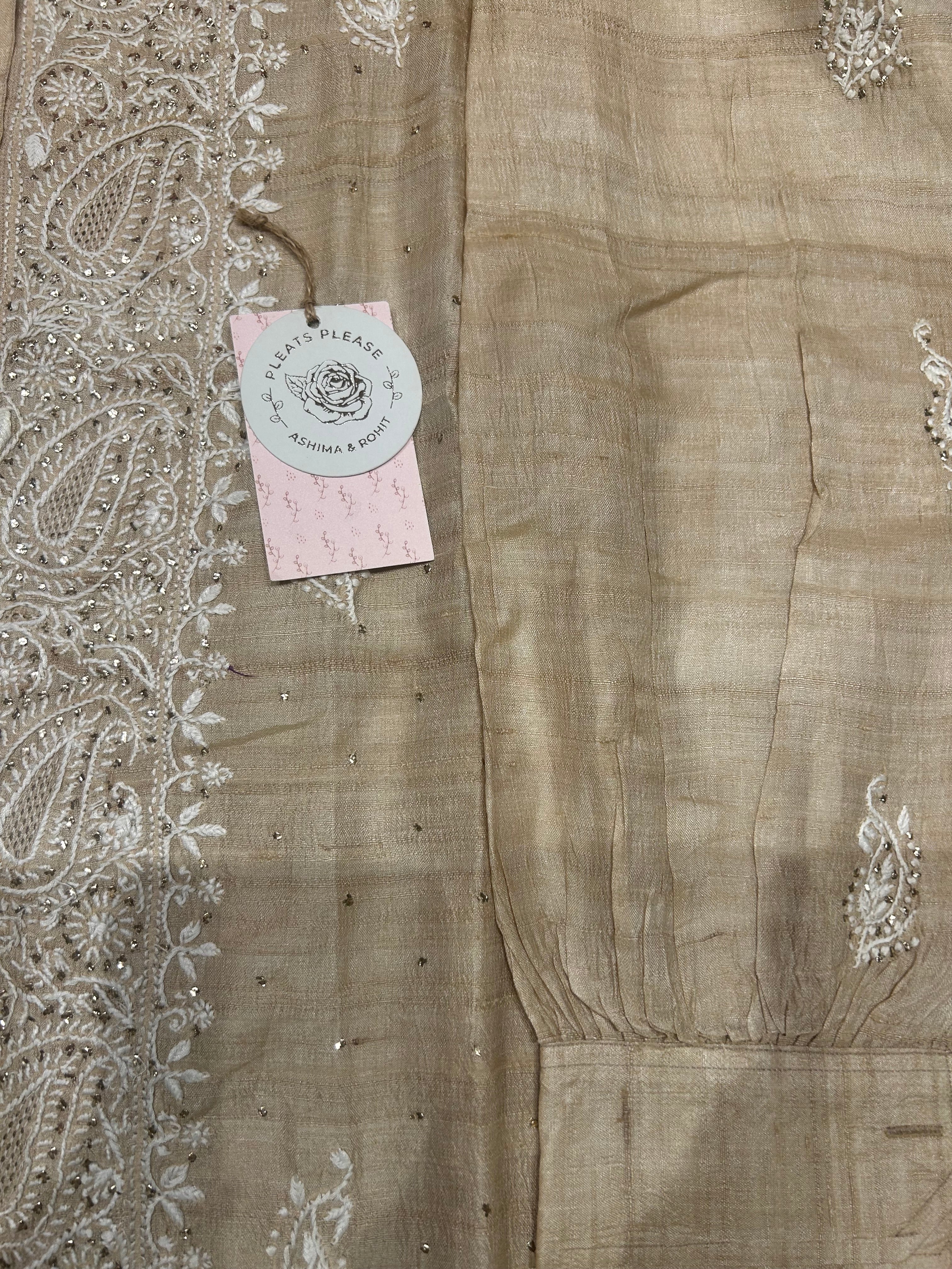 Natural Silk Chikankari Co-ord Set