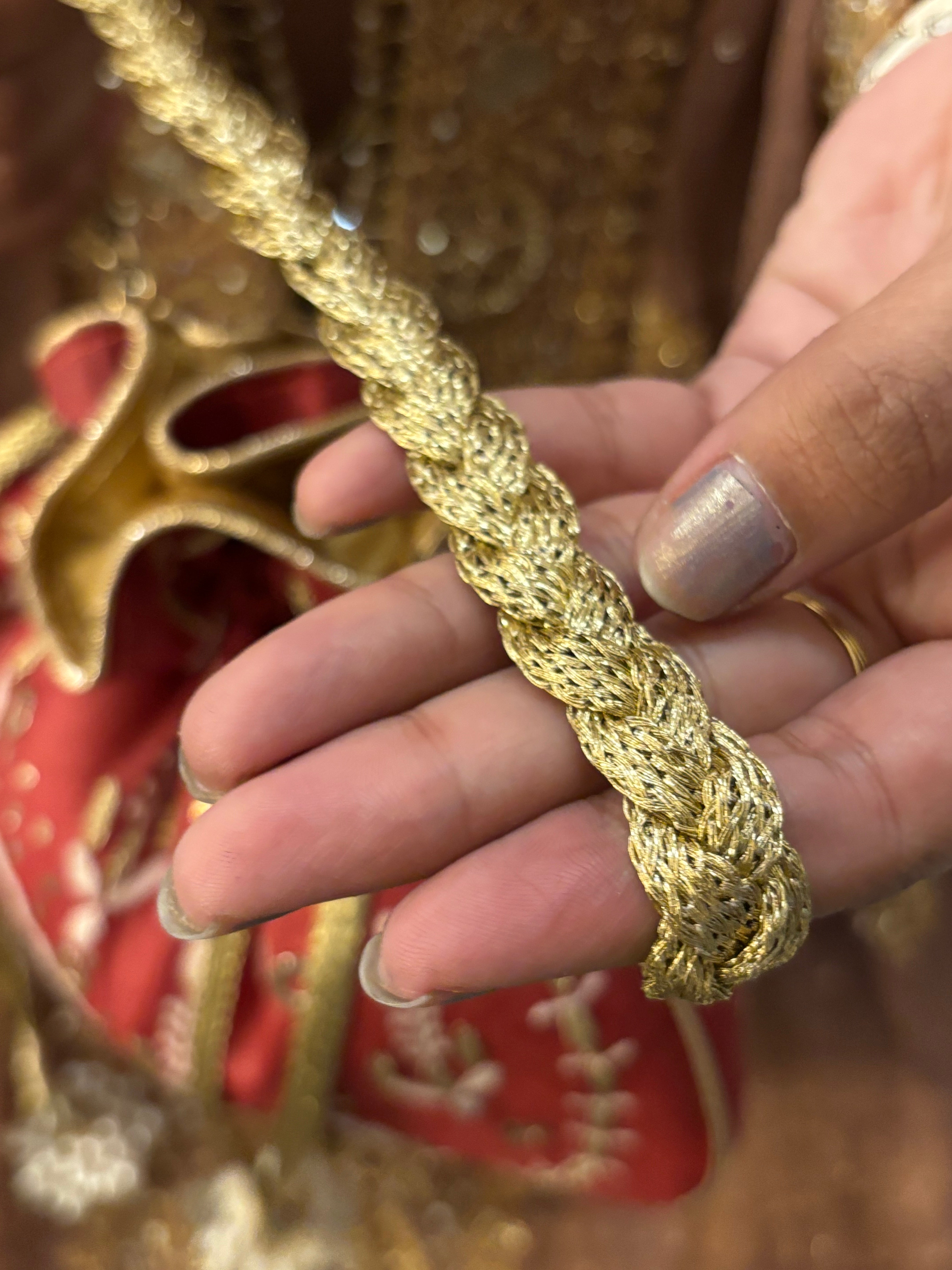 Maroon Chikankari and Mukaish Batua