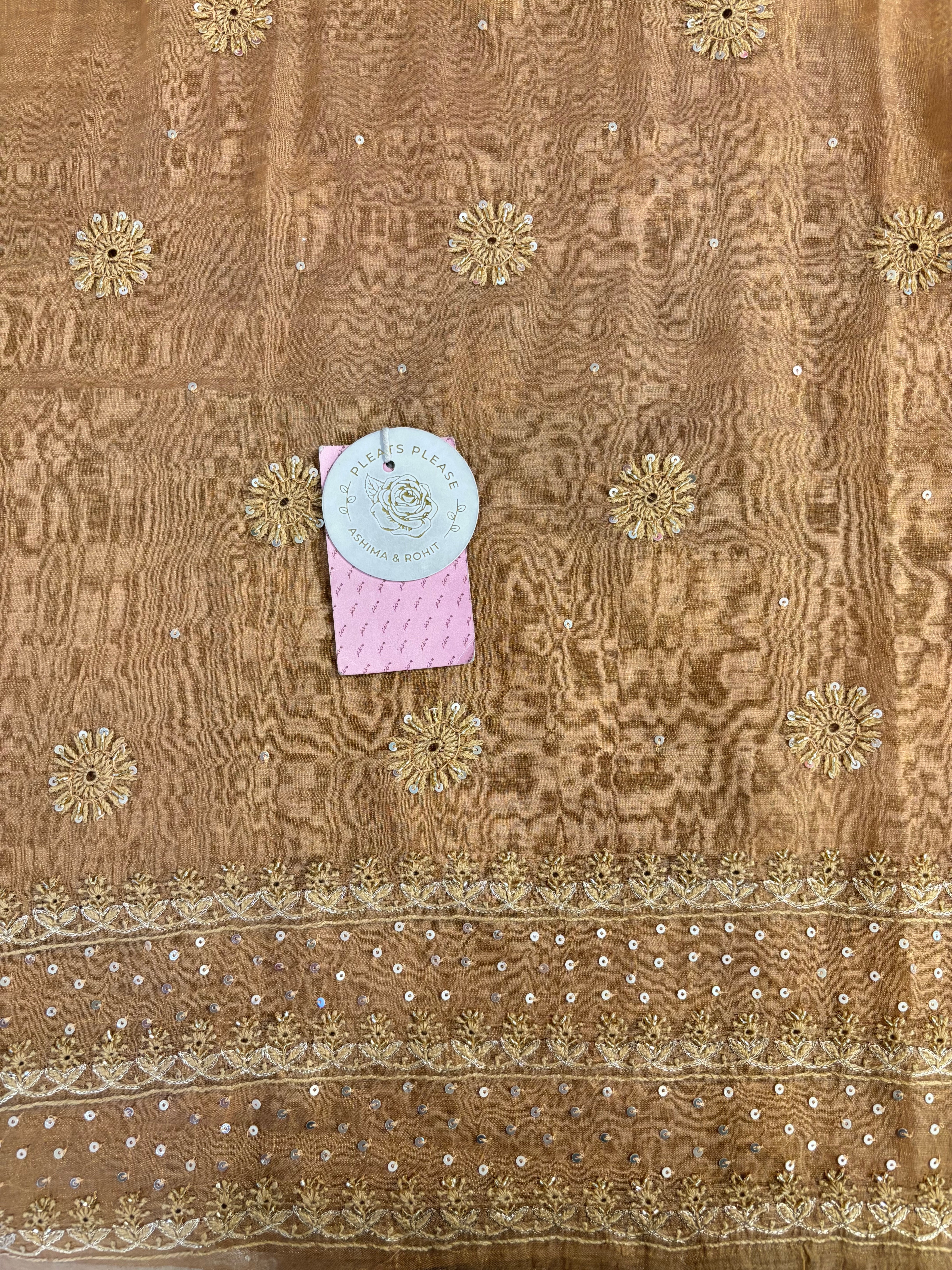 Golden Honey Pure & Premium Tissue Chikankari Kurta & Dupatta