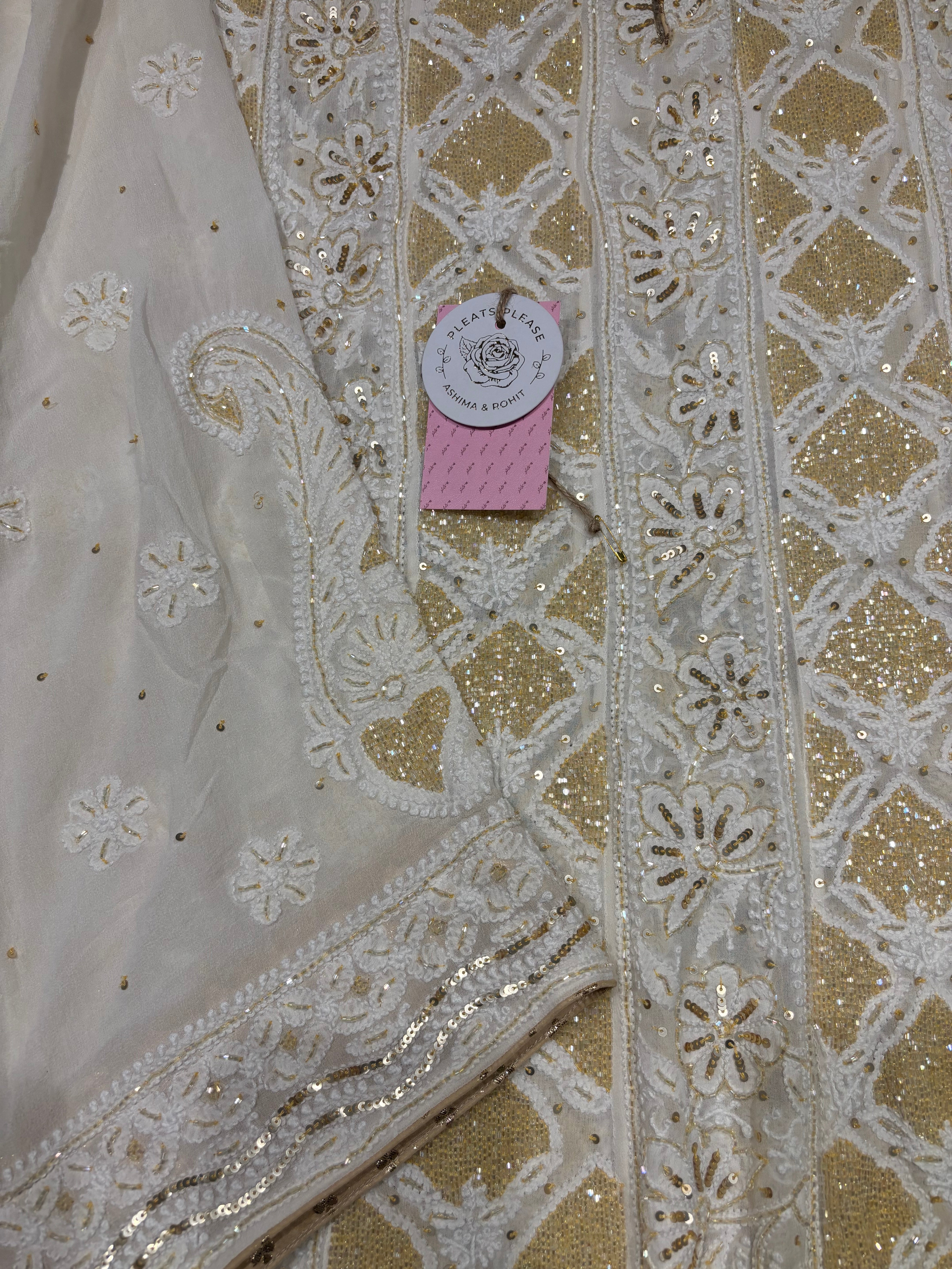 Dyeable Pure and Premium Georgette Chikankari Anarkali and Dupatta Set