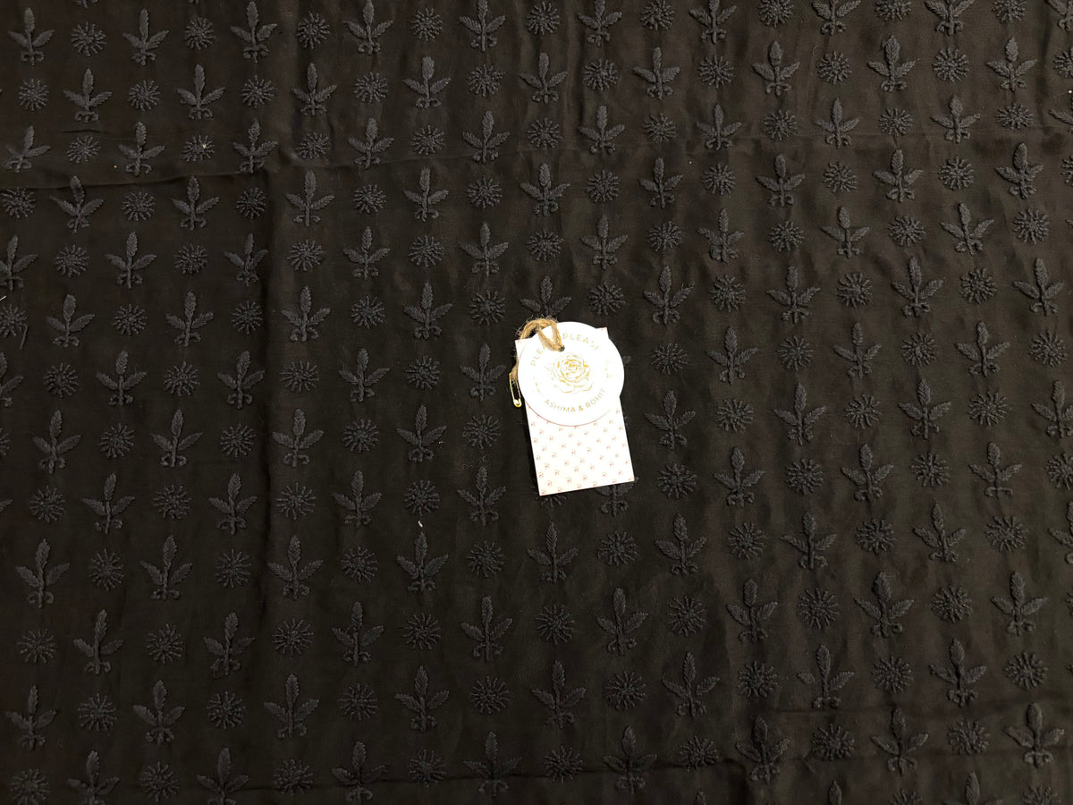 Black Chanderi Men’s Chikankari Kurta