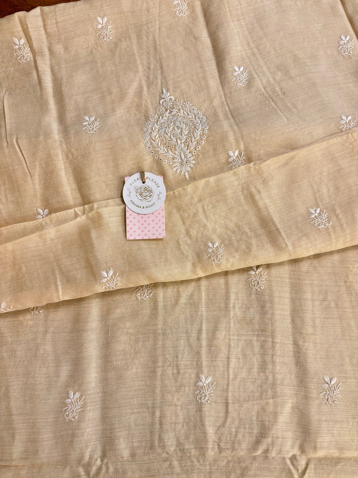 Dyeable Monga Silk Chikankari Men’s Kurta
