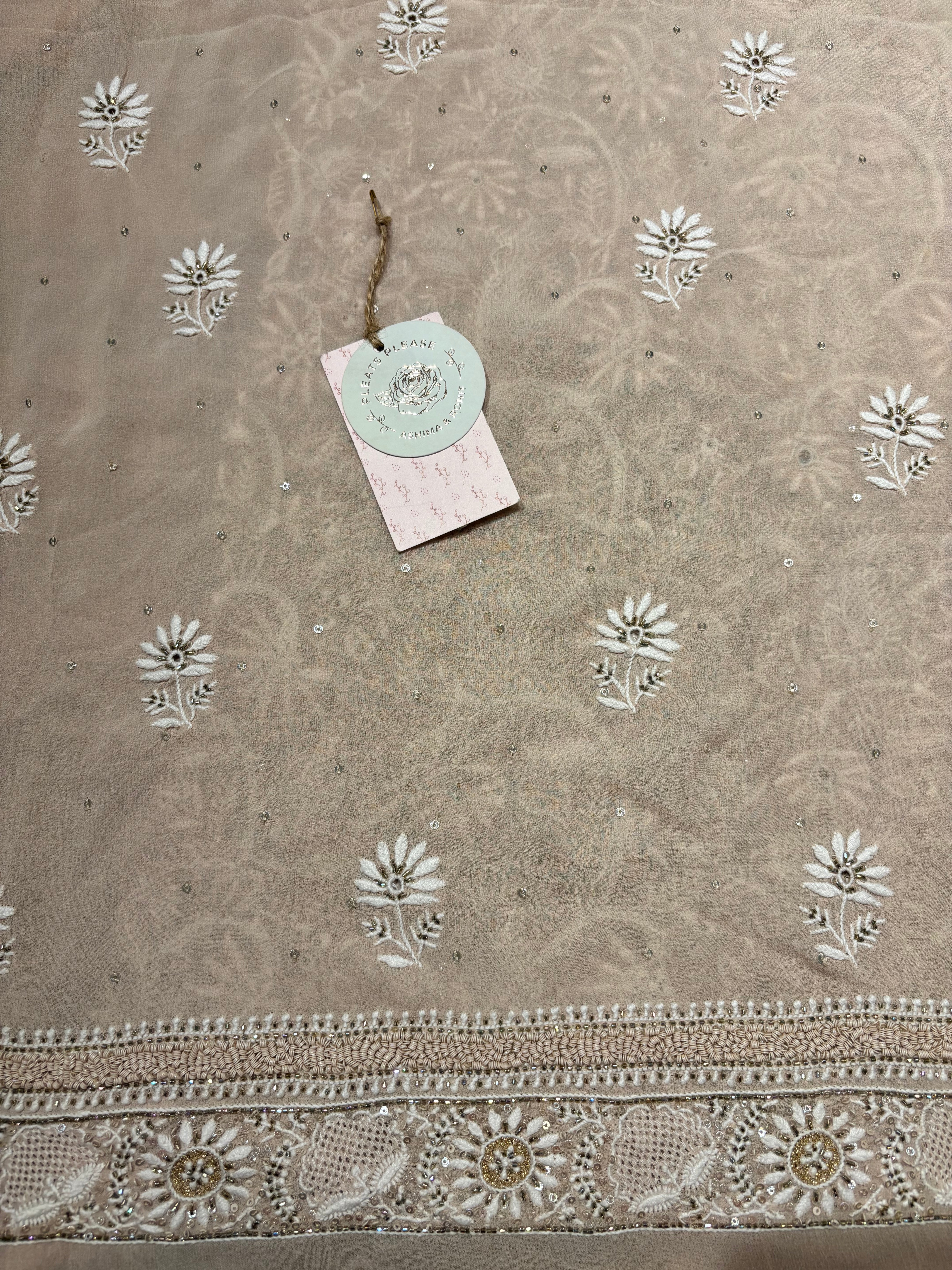 Nude Rose Pure And Premium Georgette Kurta And Dupatta Fabric