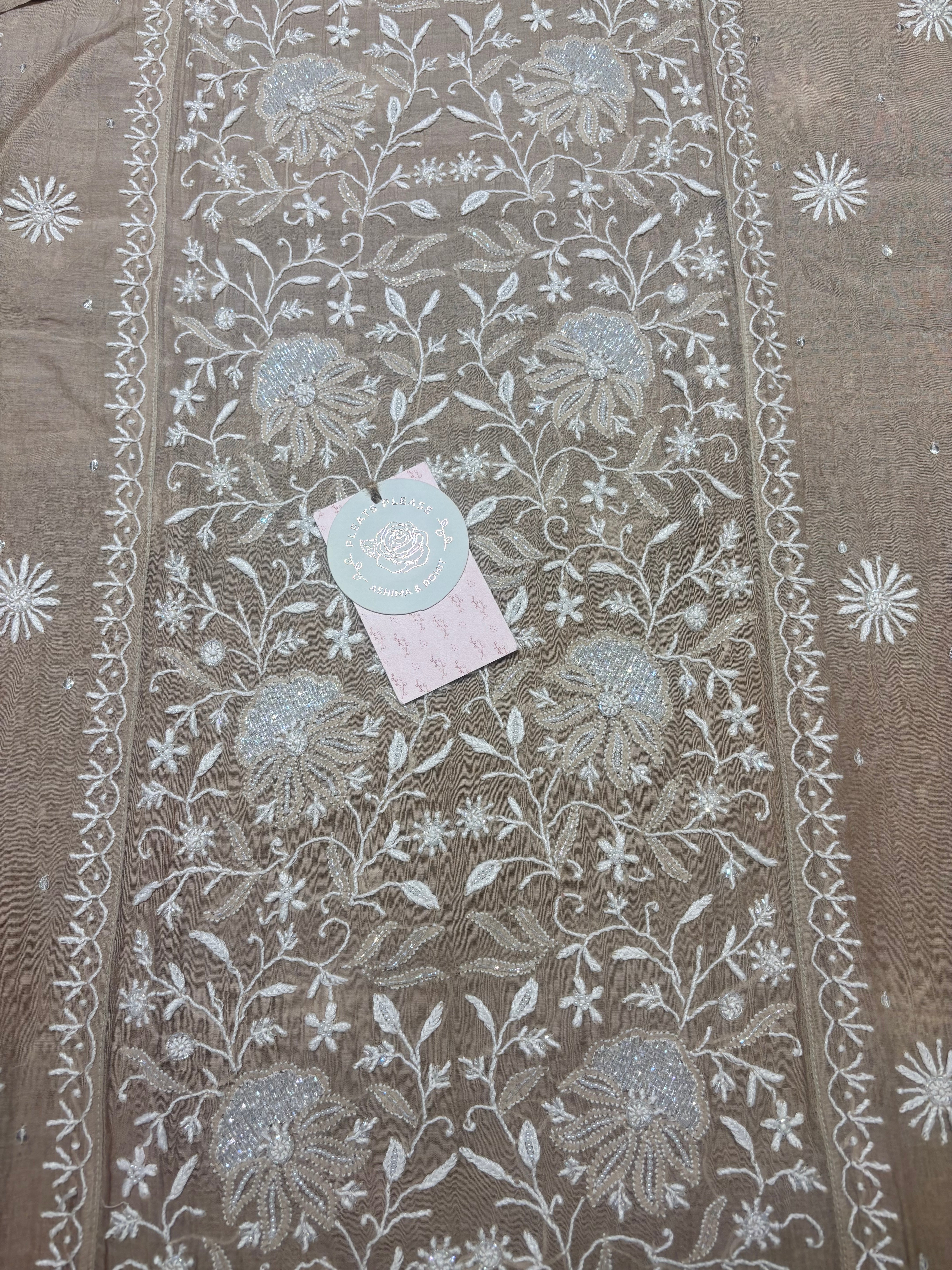 Sand Dune Chanderi Mul Chikankari Kurta & Dupatta Set