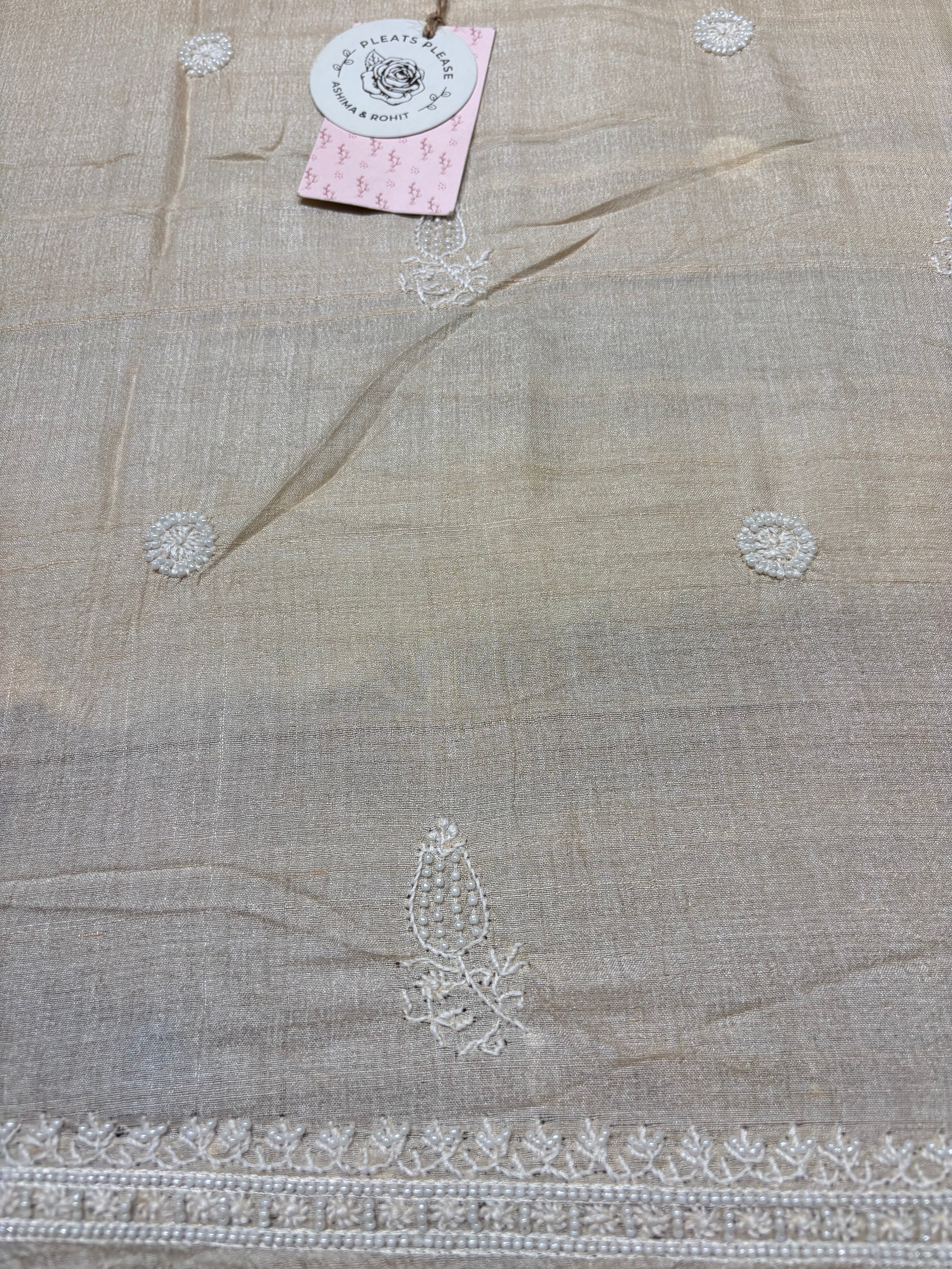 Dyeable Silk Chikankari Men’s Kurta Fabric